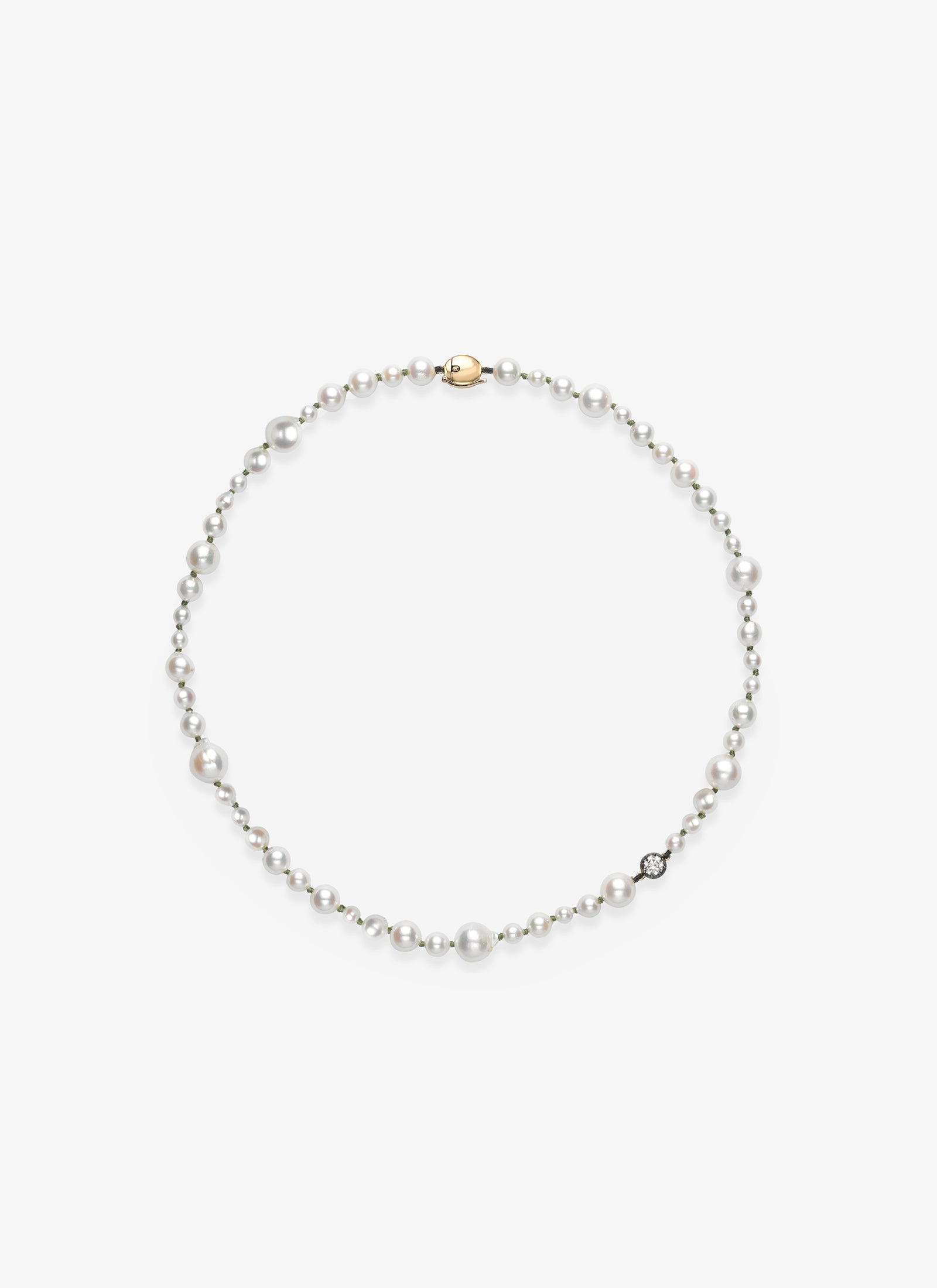 Necklace - Pearl 16" with 0.40ct Diamond (Beaches)