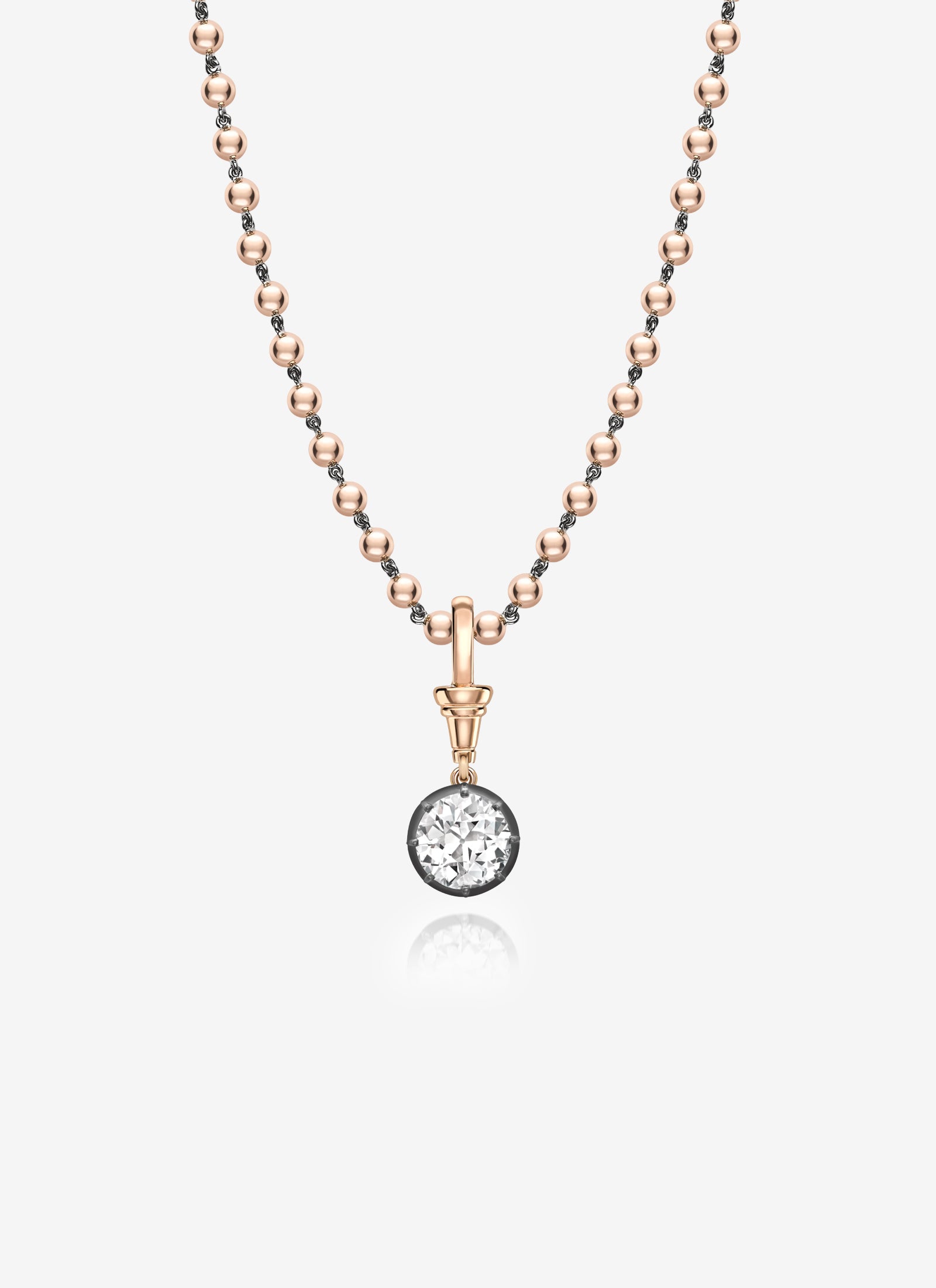 Ball n Chain Pendant - Diamond RBC 2.43ct RG