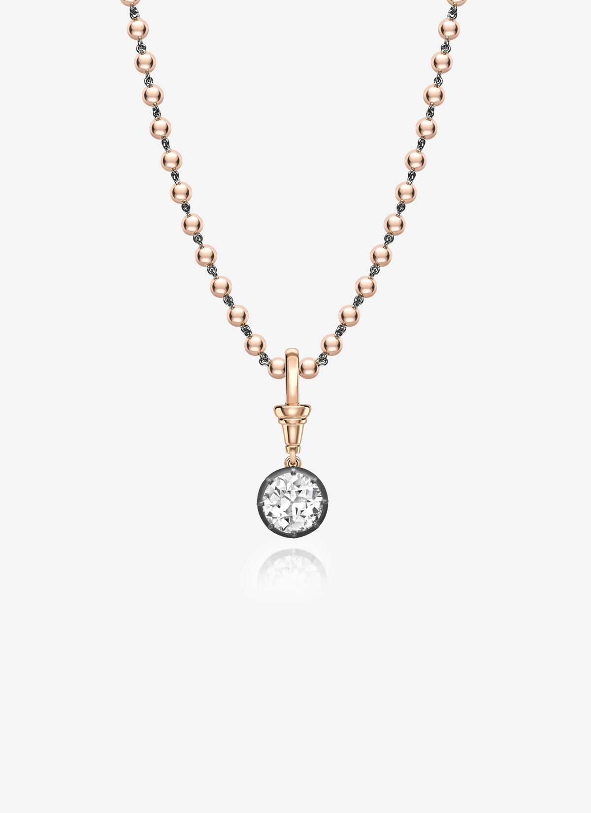 Ball n Chain Pendant - Diamond RBC 2.03ct RG