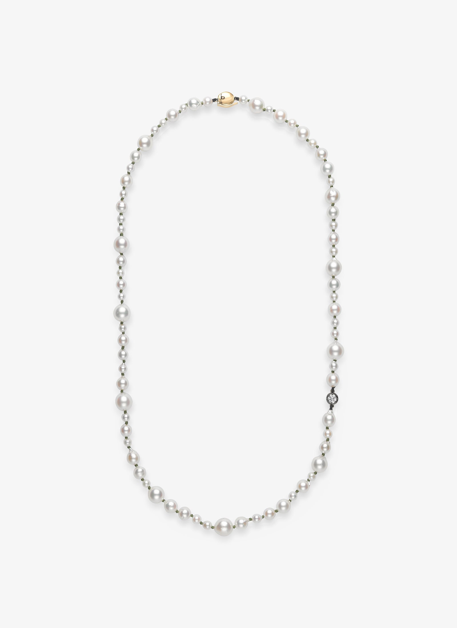 Necklace - Pearl 21" with 0.40ct Diamond (Beaches)