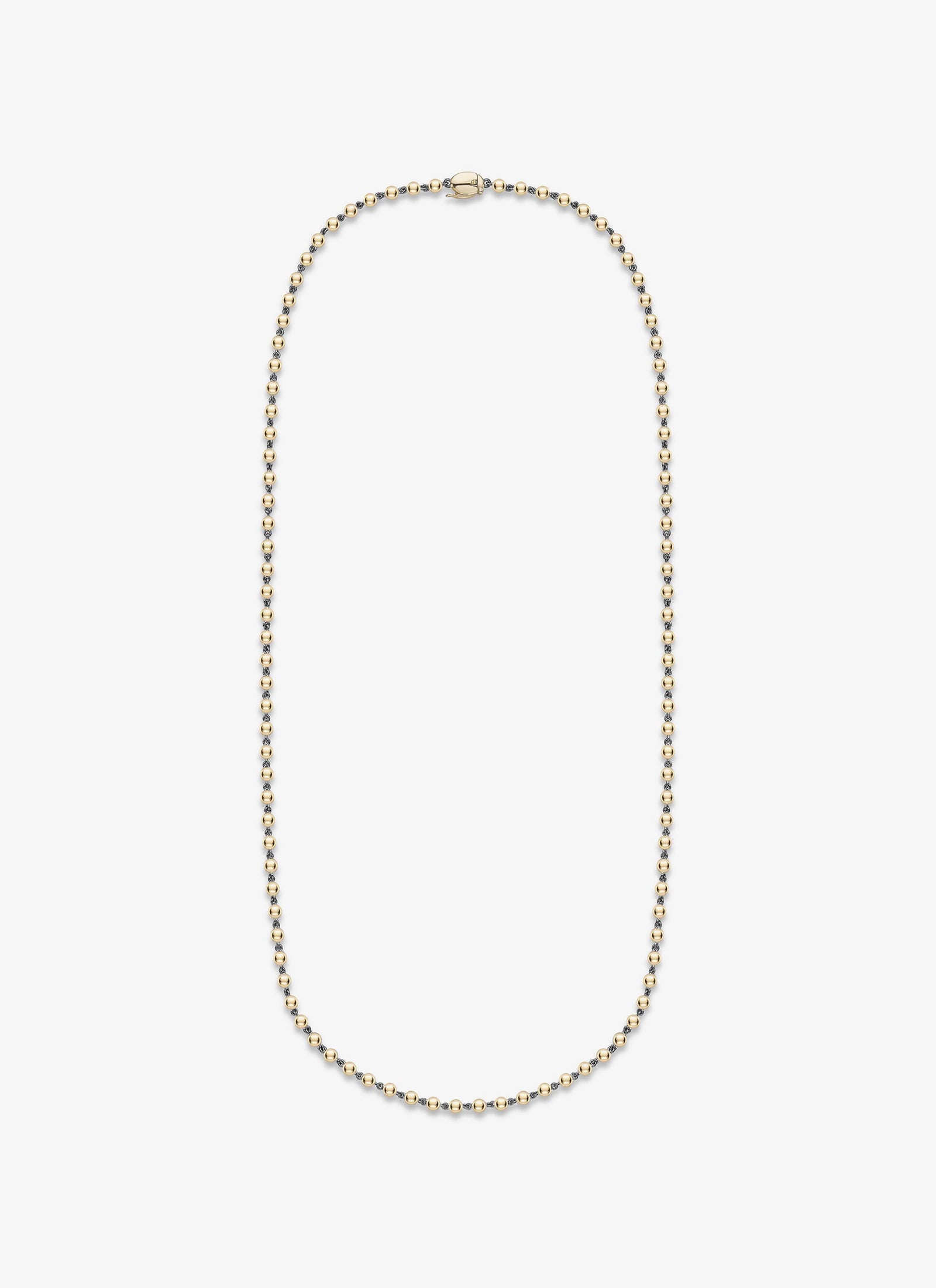 Micro Ball n Chain - 21" Yellow Gold Necklace