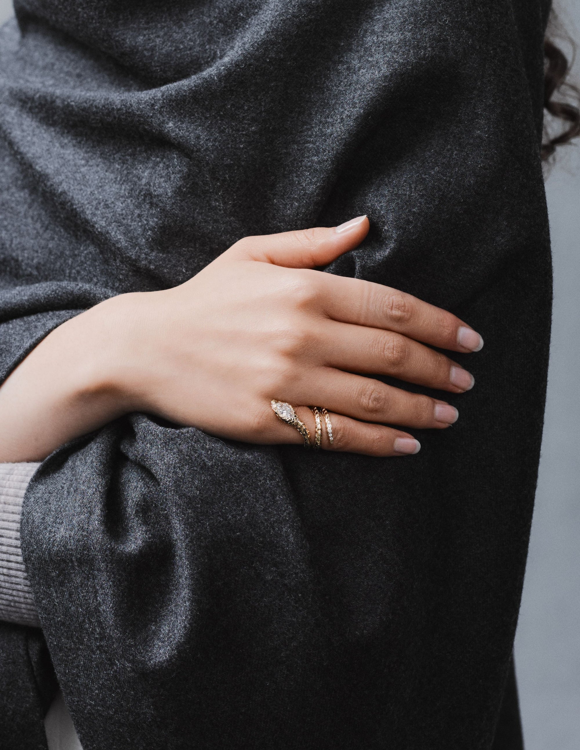 0.90ct Diamond Golden Snake Ring