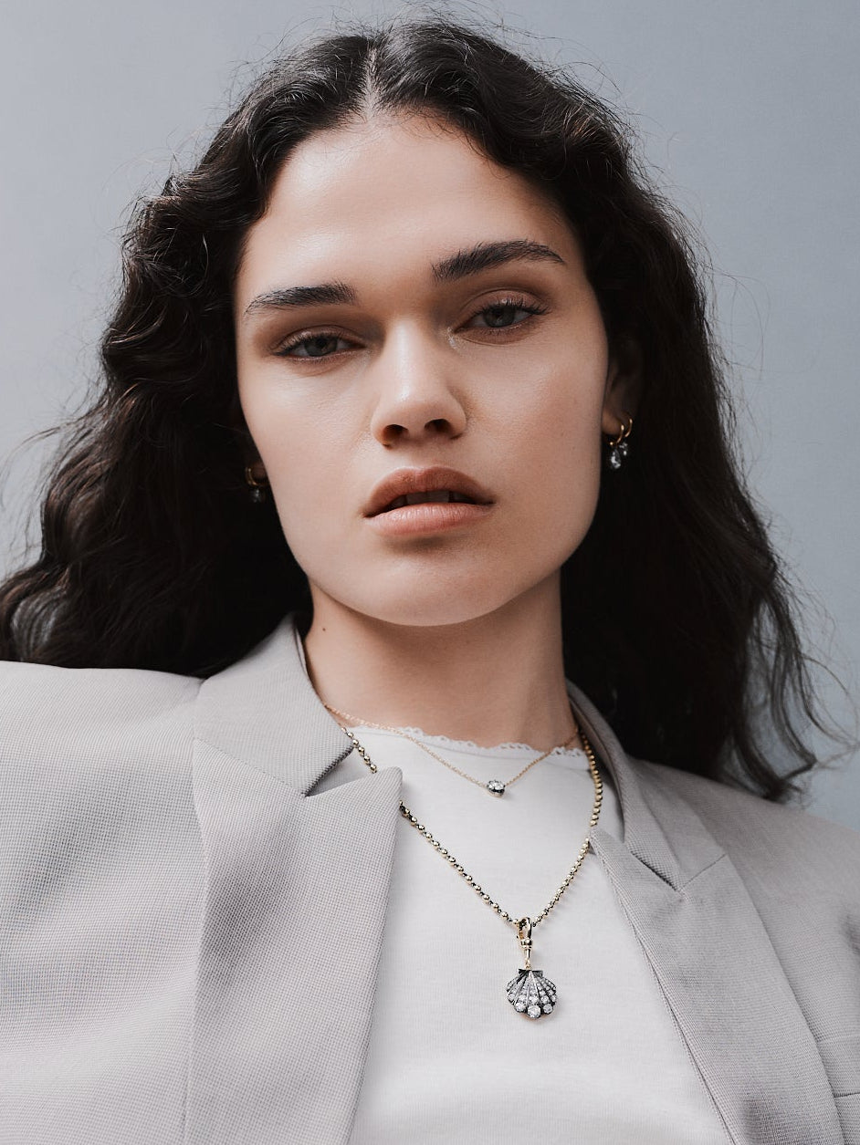 Micro Ball n Chain - 21" Yellow Gold Necklace