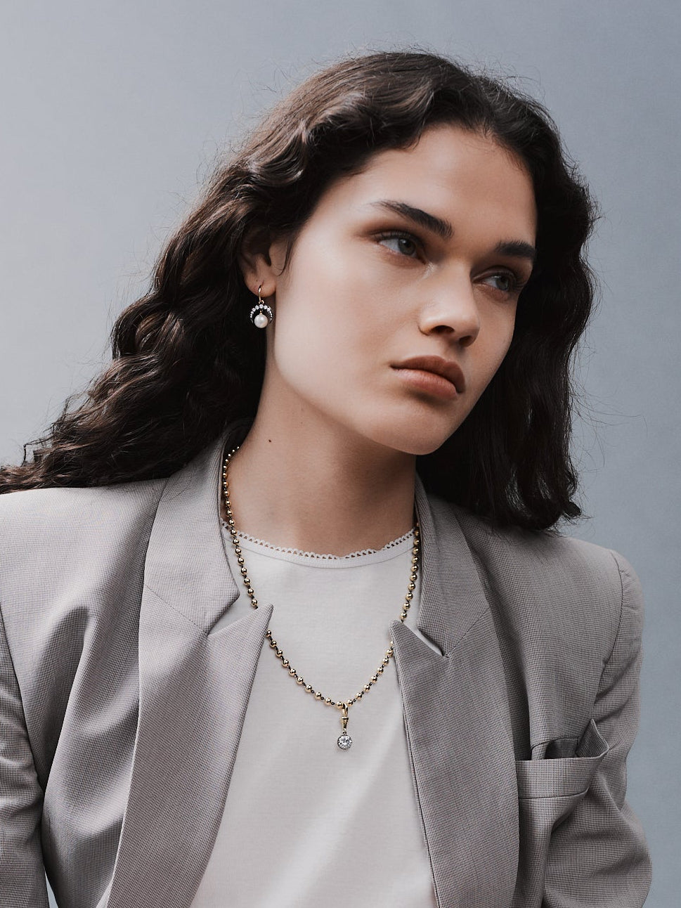 Ball n Chain Pendant - Diamond RBC 2.10ct RG