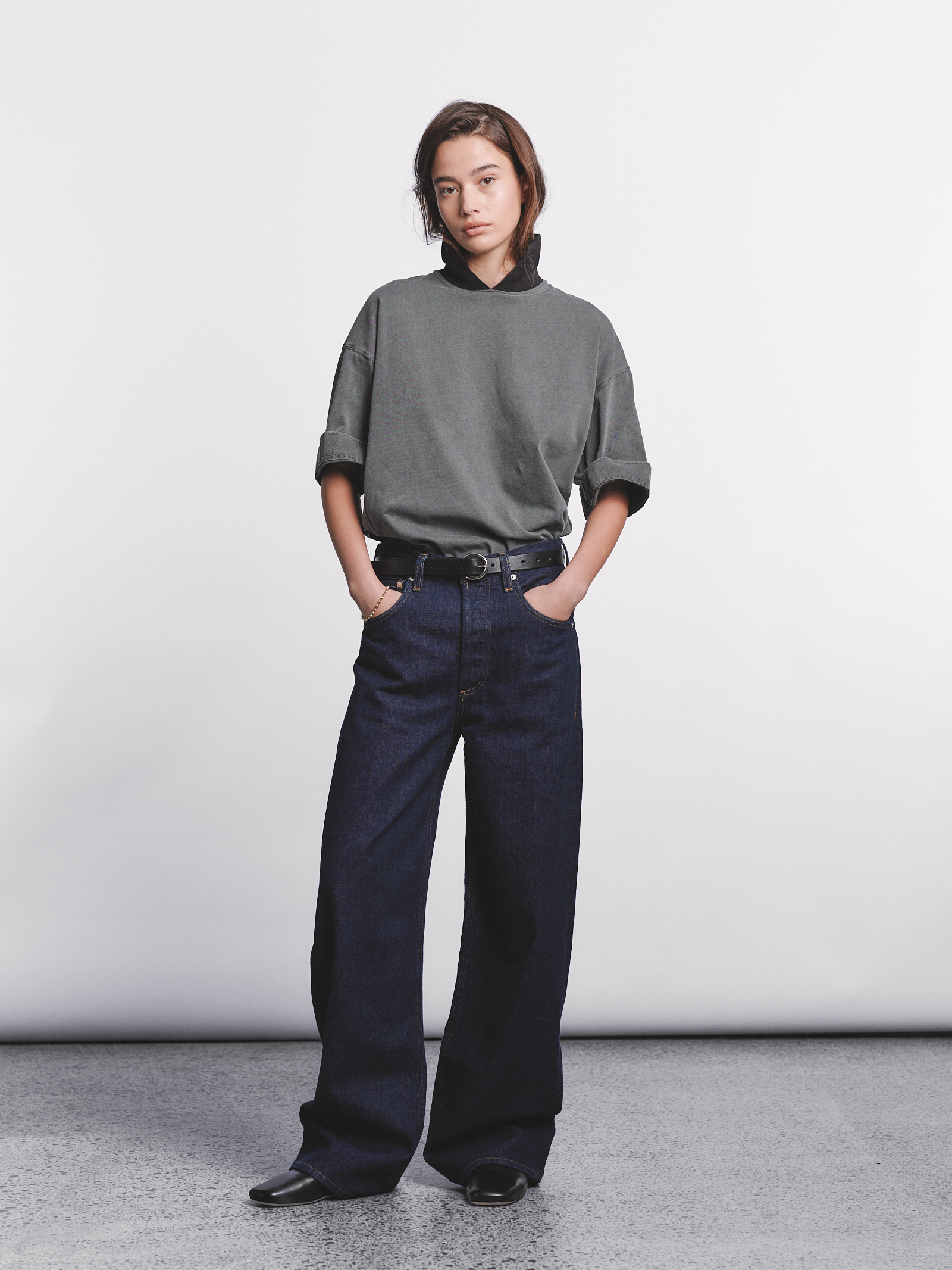 Ayla Baggy Jean in Amherst (Dark Indigo)