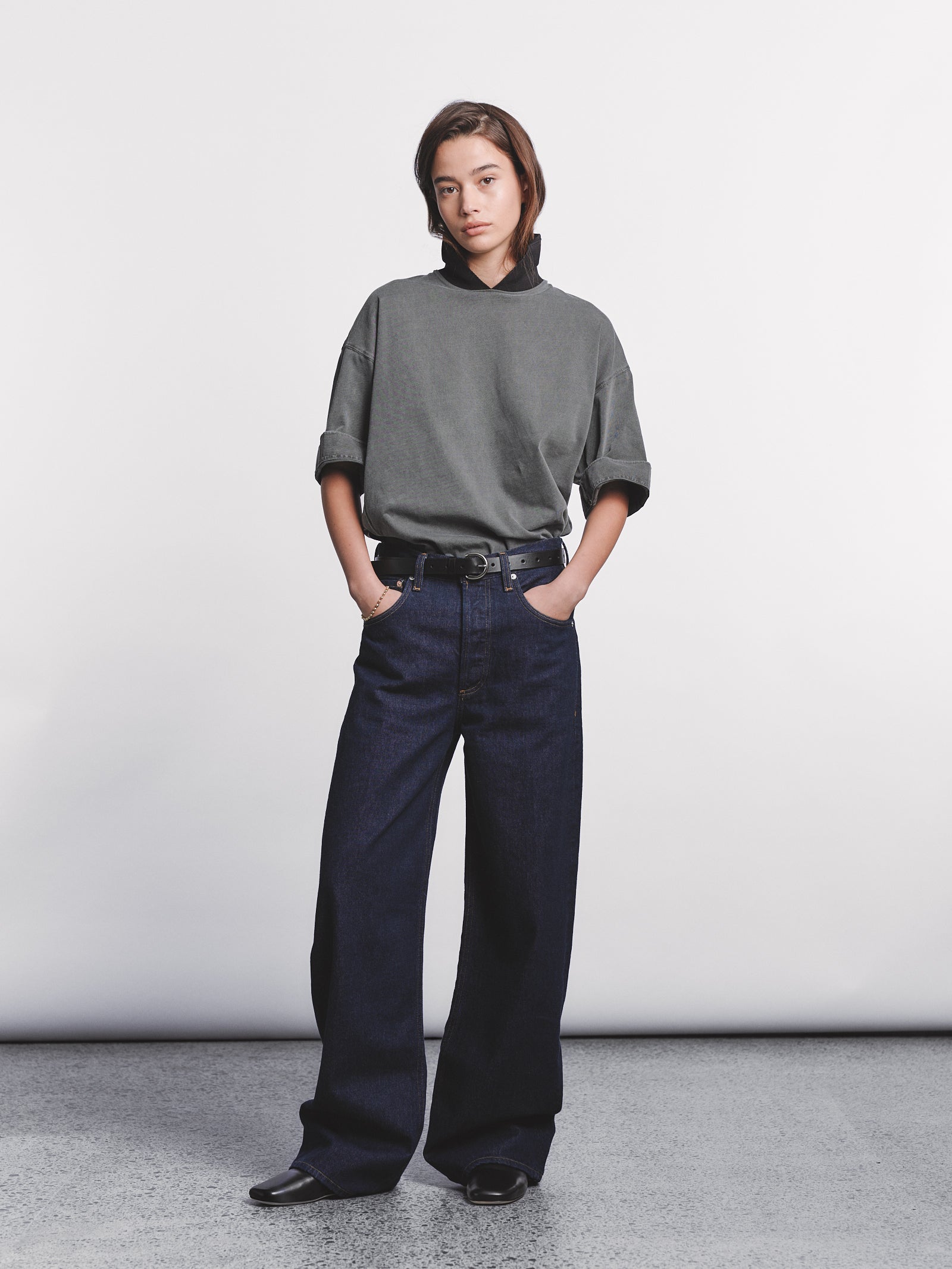 Ayla Baggy Jean in Amherst (Dark Indigo)