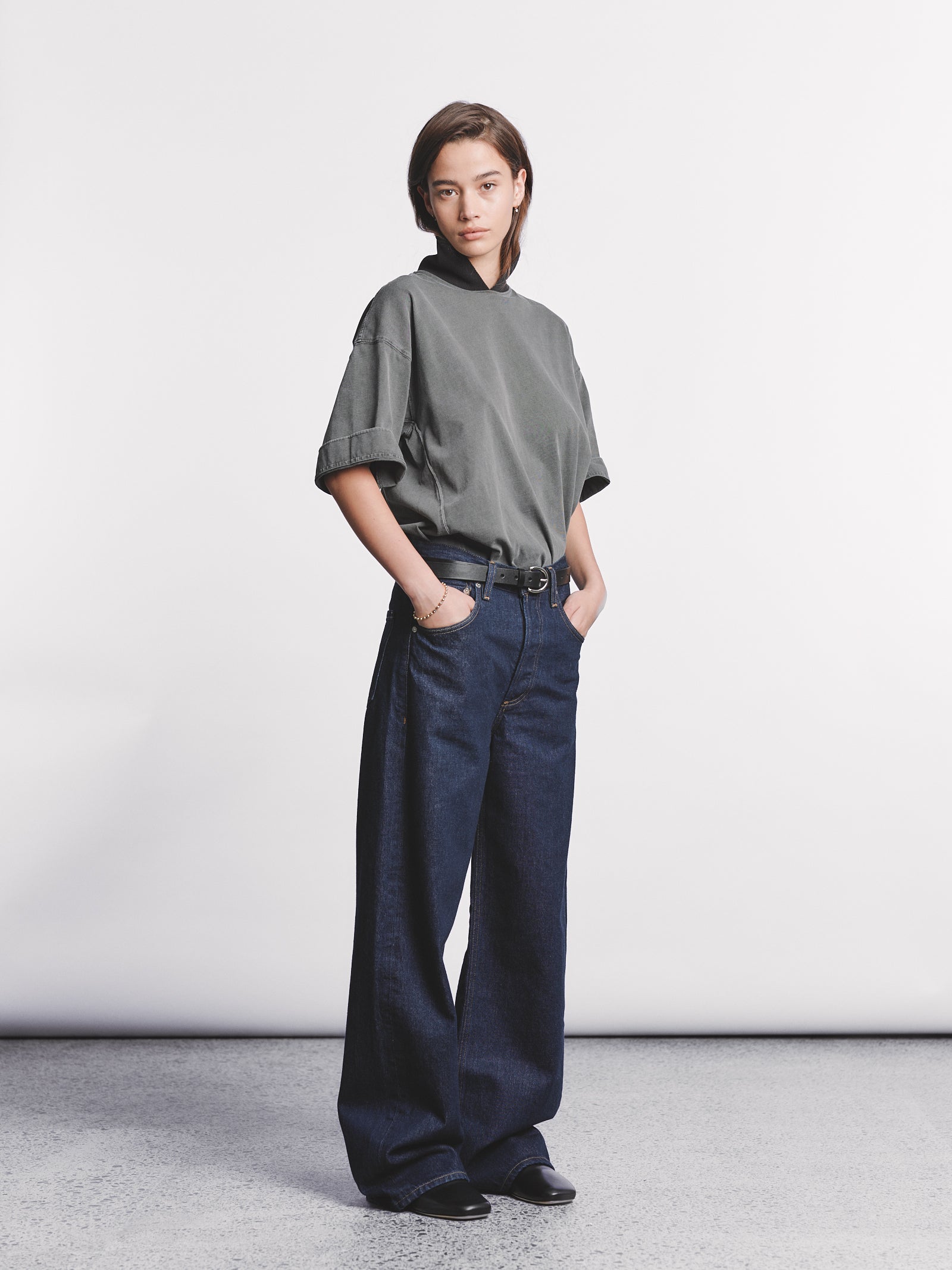 Ayla Baggy Jean in Amherst (Dark Indigo)