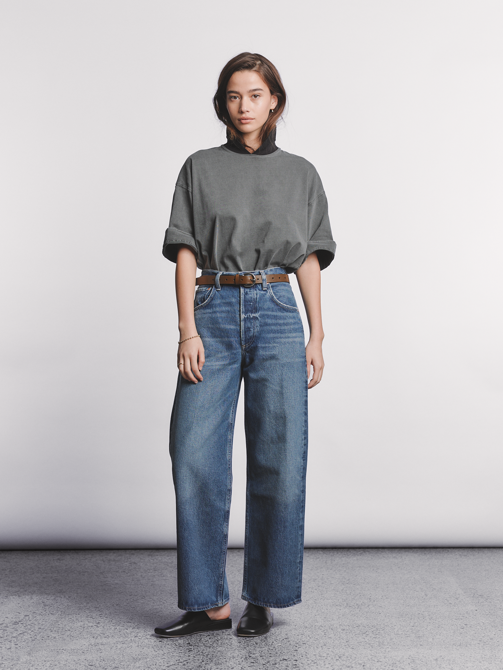 Ayla Baggy Jean Petite in Claremont (Mid Blue)
