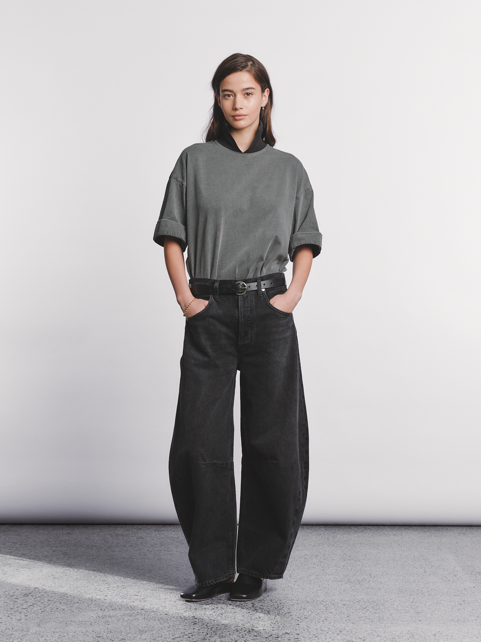 Horseshoe Jean in Andreas (Washed Black w Stitched Hem)
