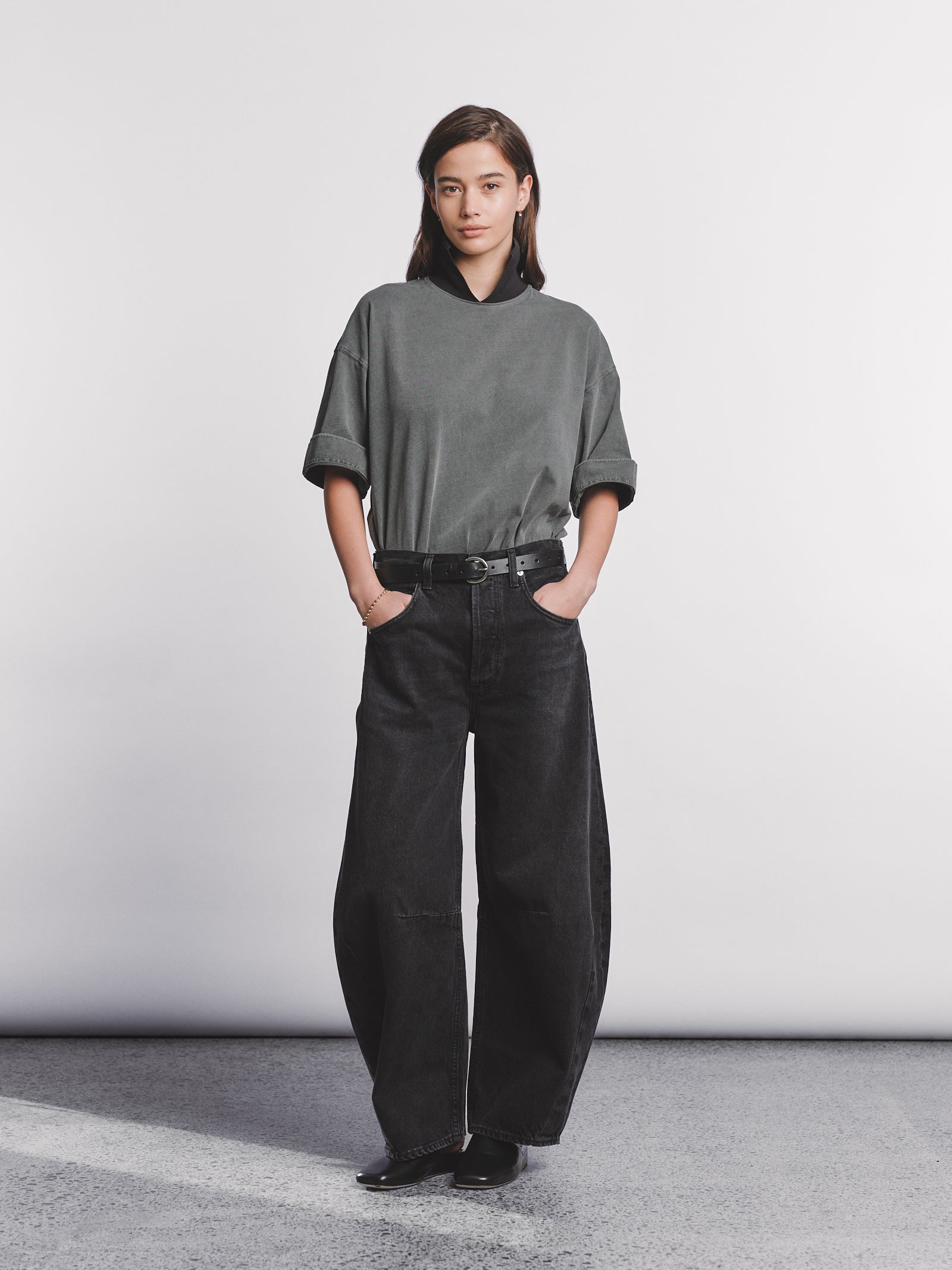 Horseshoe Jean in Andreas (Washed Black w Stitched Hem)