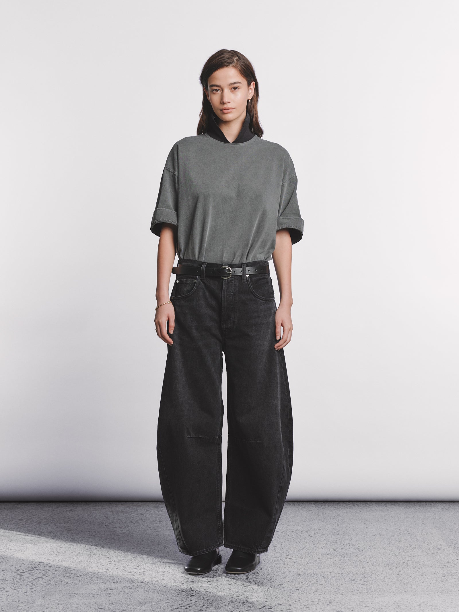 Horseshoe Jean in Andreas (Washed Black w Stitched Hem)