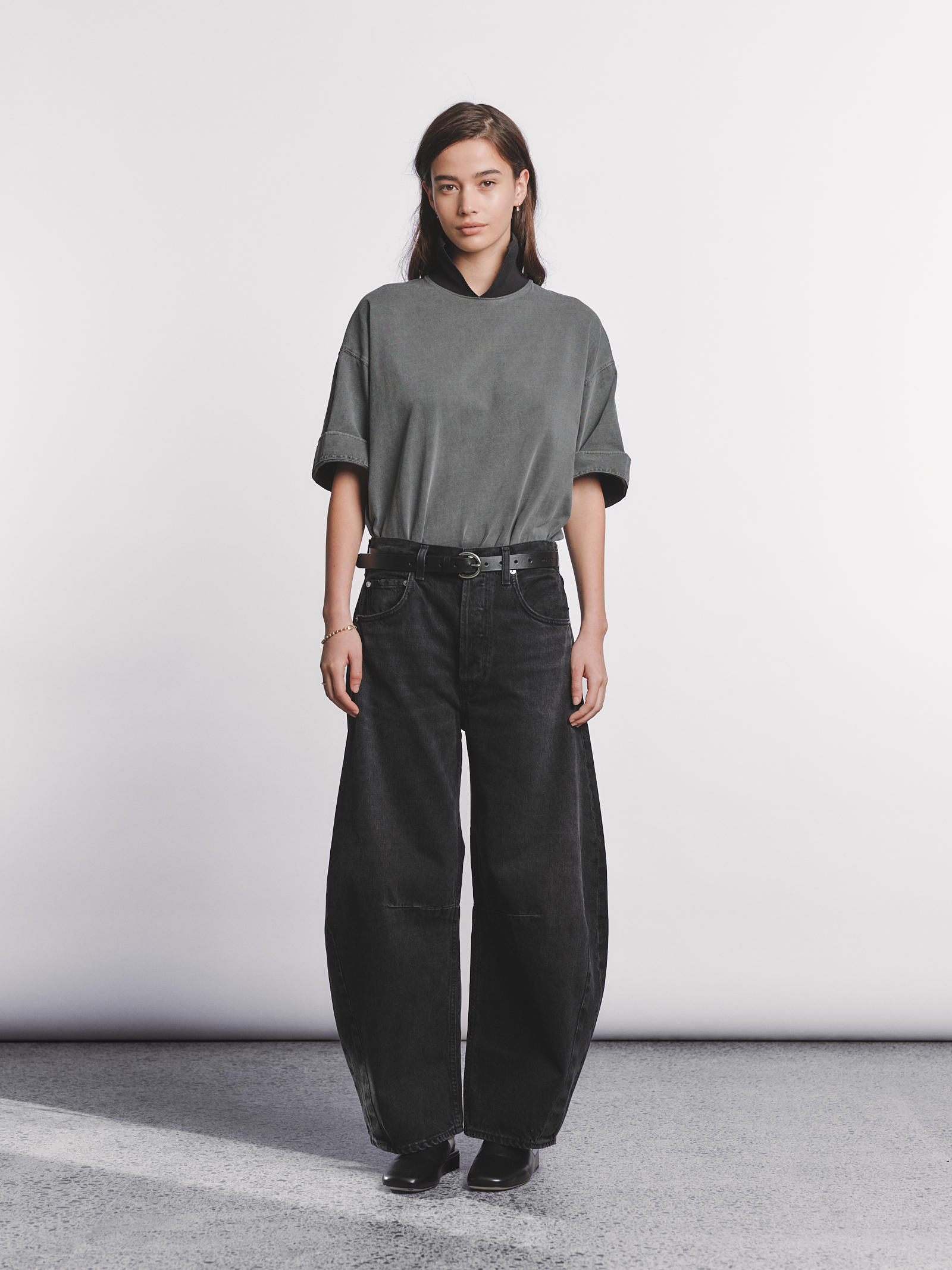 Horseshoe Jean in Andreas (Washed Black w Stitched Hem)