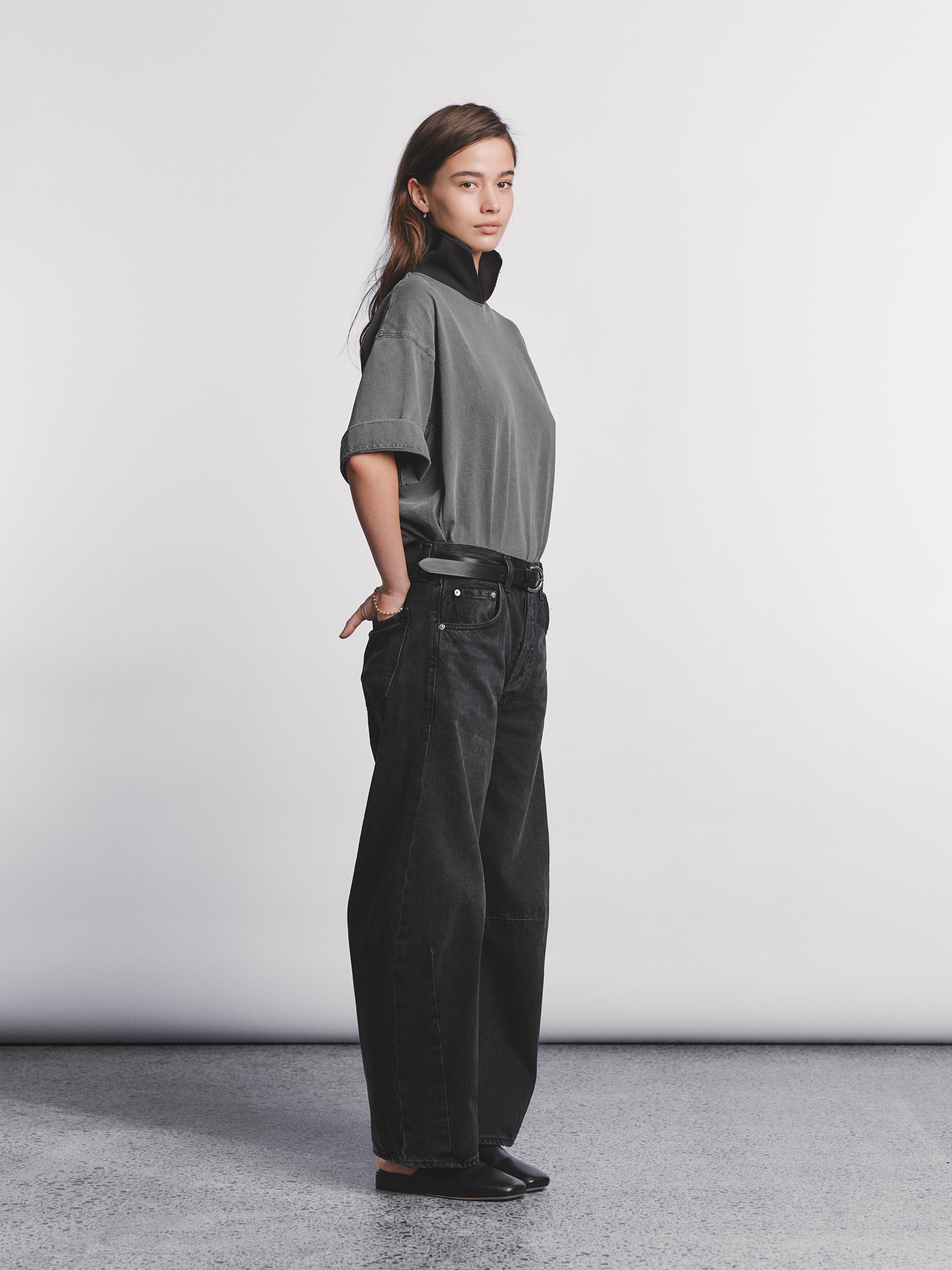 Horseshoe Jean in Andreas (Washed Black w Stitched Hem)