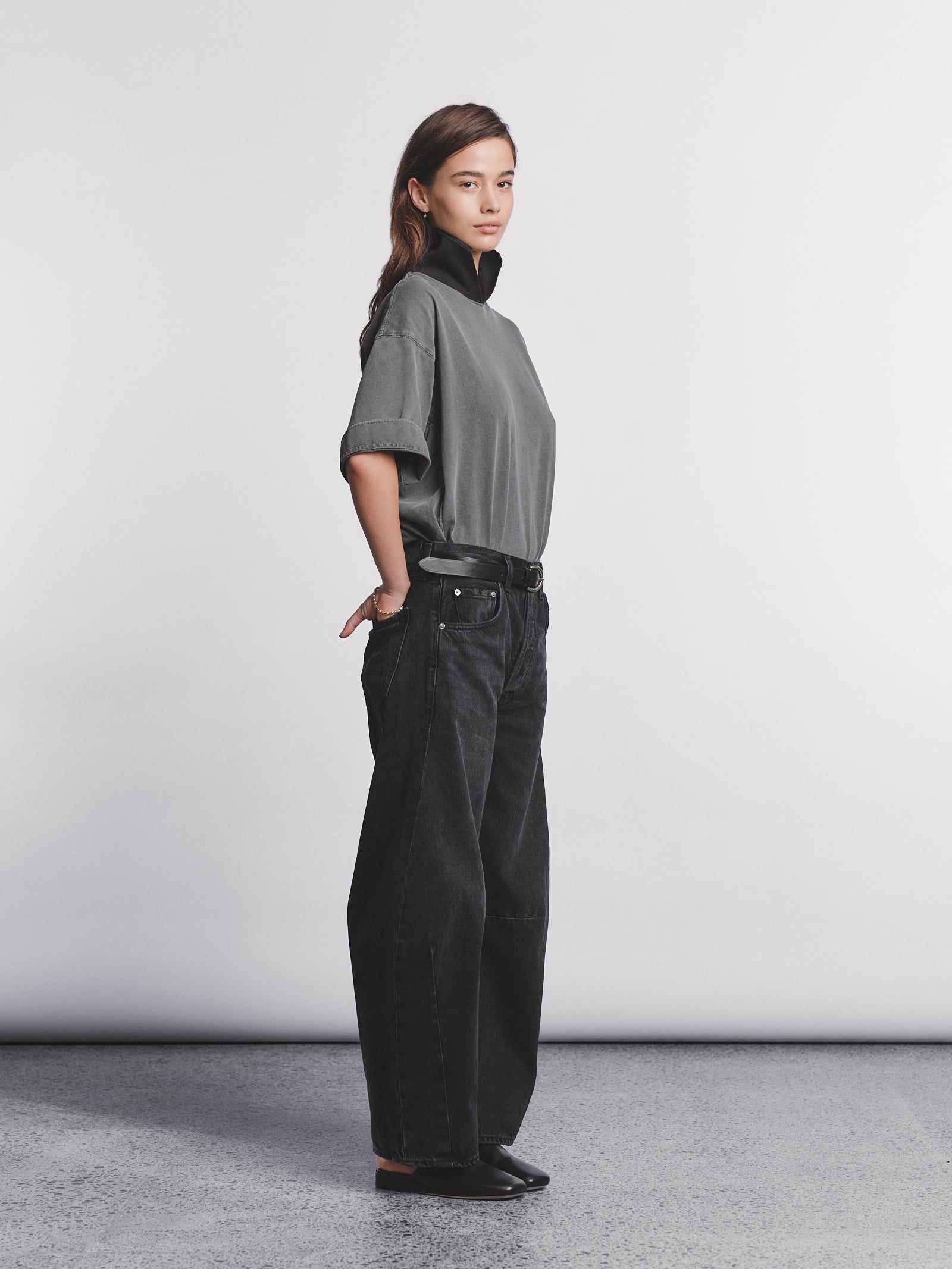 Horseshoe Jean in Andreas (Washed Black w Stitched Hem)