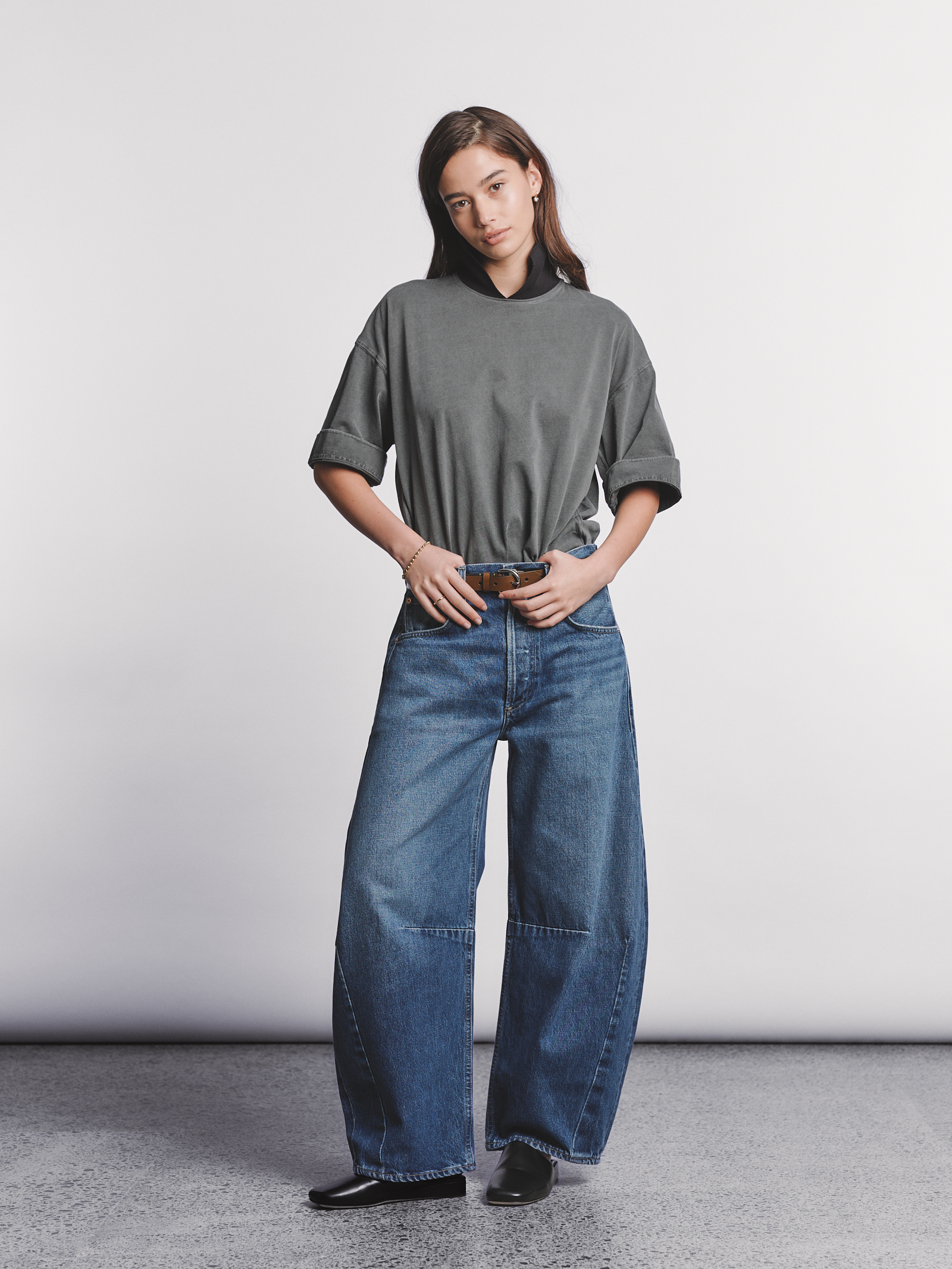 Horseshoe Jean in Claremont (Blue w Stitched Hem)