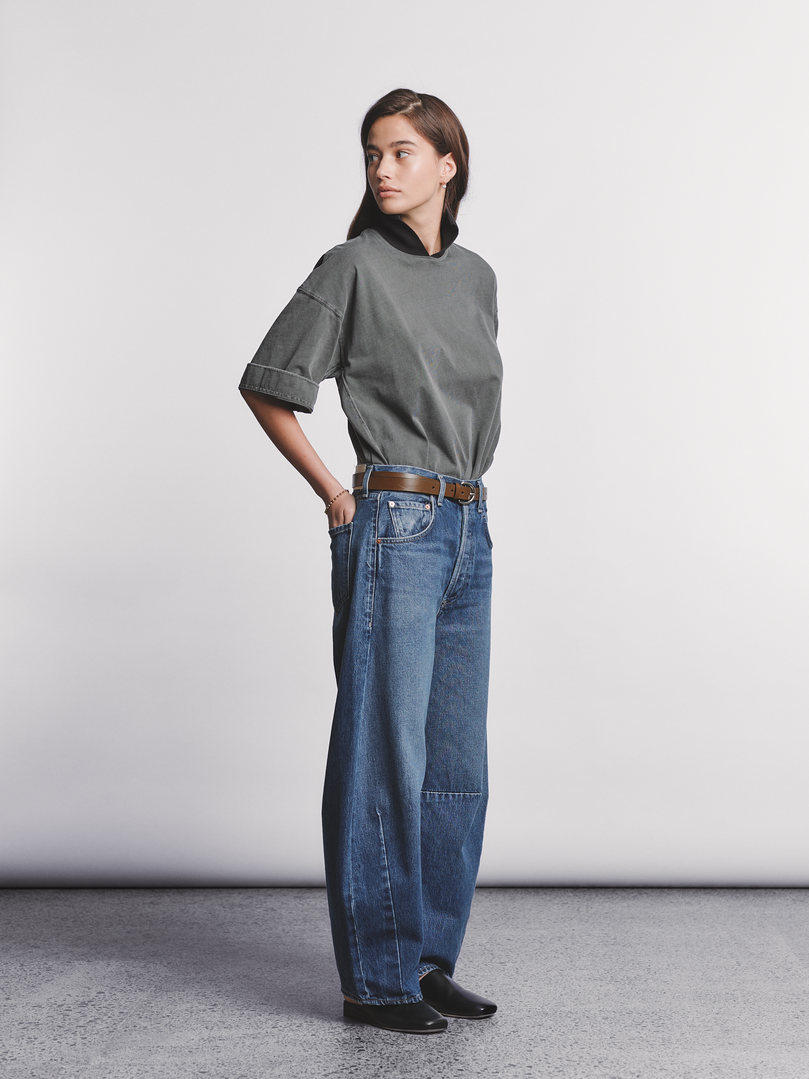 Horseshoe Jean in Claremont (Blue w Stitched Hem)
