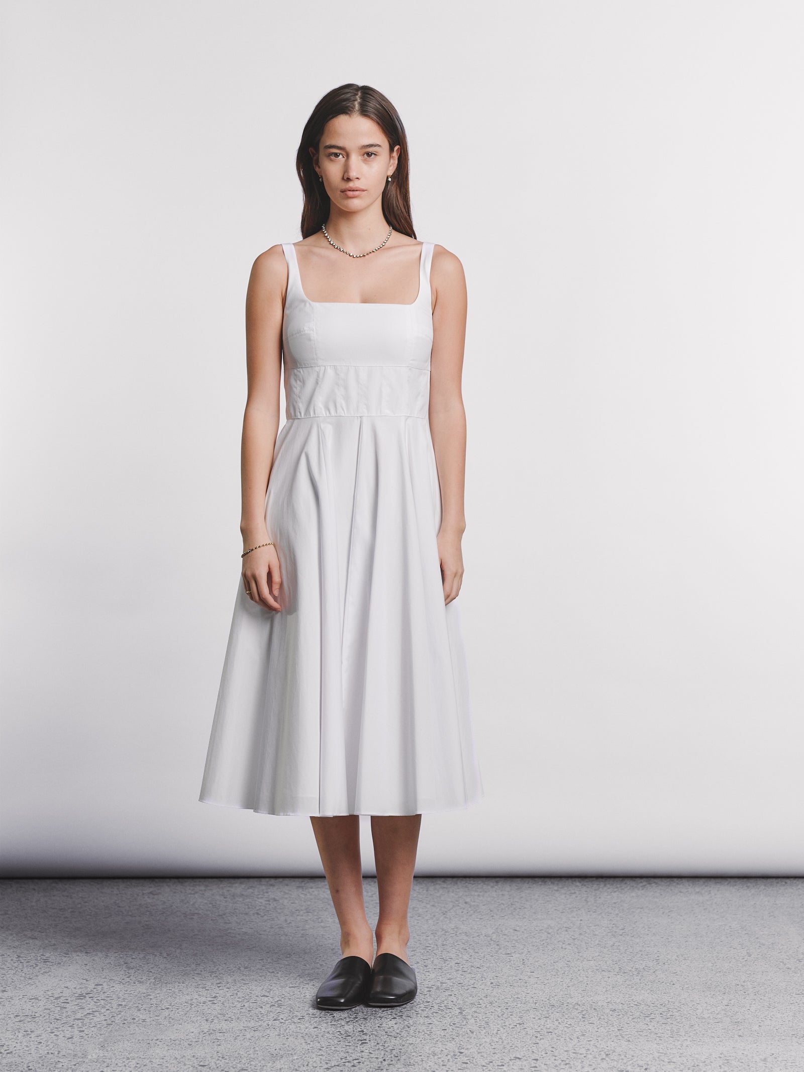 Nikush Dress - White Cotton Poplin
