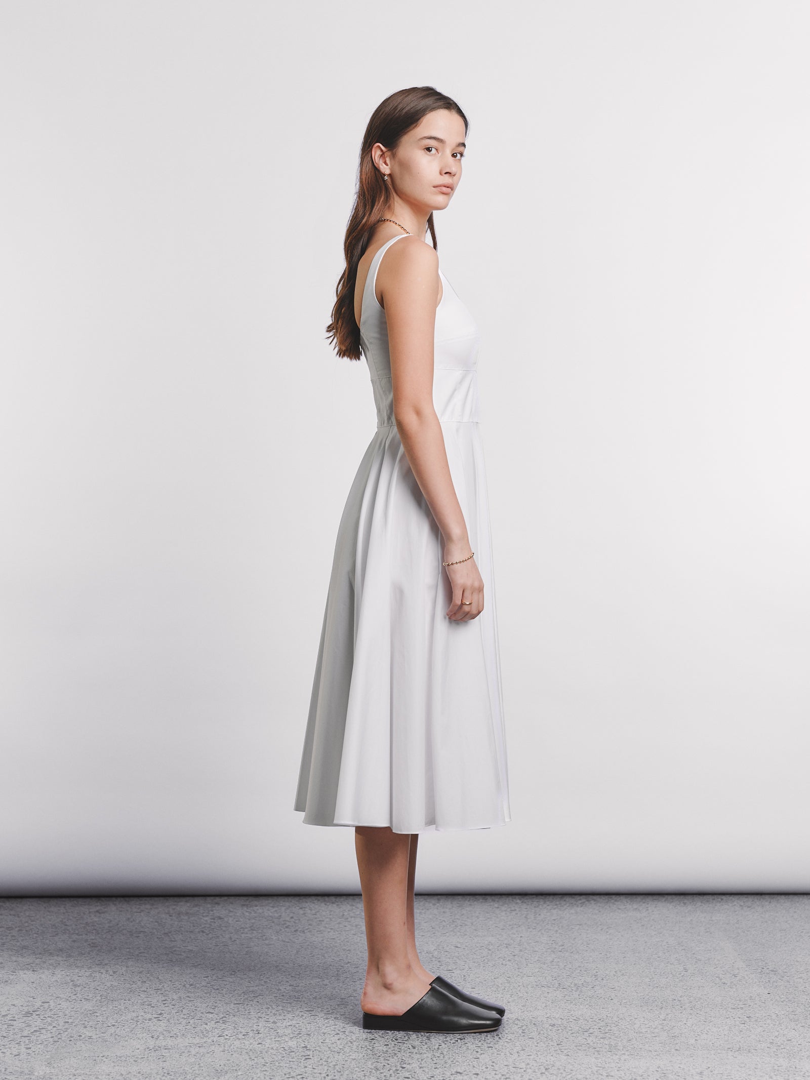 Nikush Dress - White Cotton Poplin