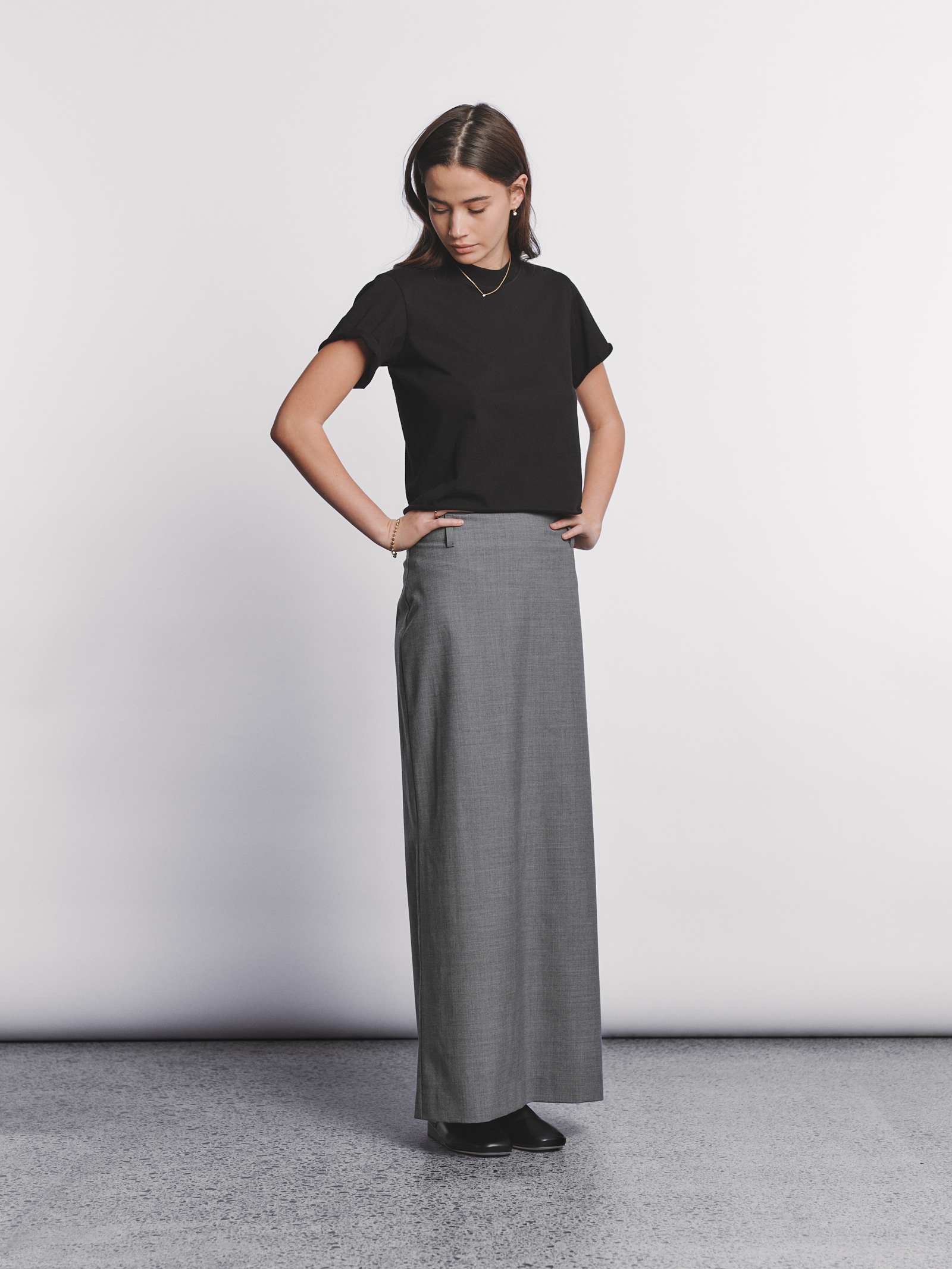 Nova Skirt - Grey Suiting