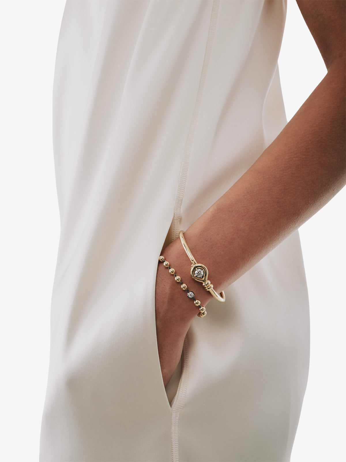 Forget Me Knot 0.80ct Diamond Yellow Gold Bangle