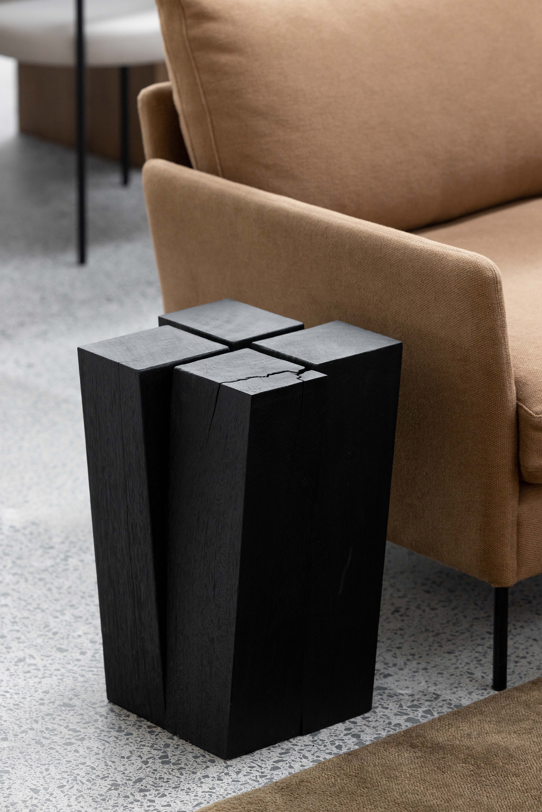 Four Leg Stool / Side Table - Black