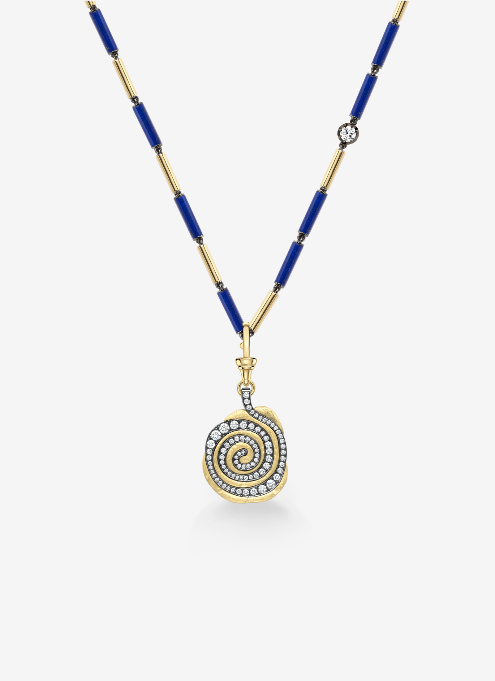 Pendant - Yellow Gold and Diamond Fern (Medallions)