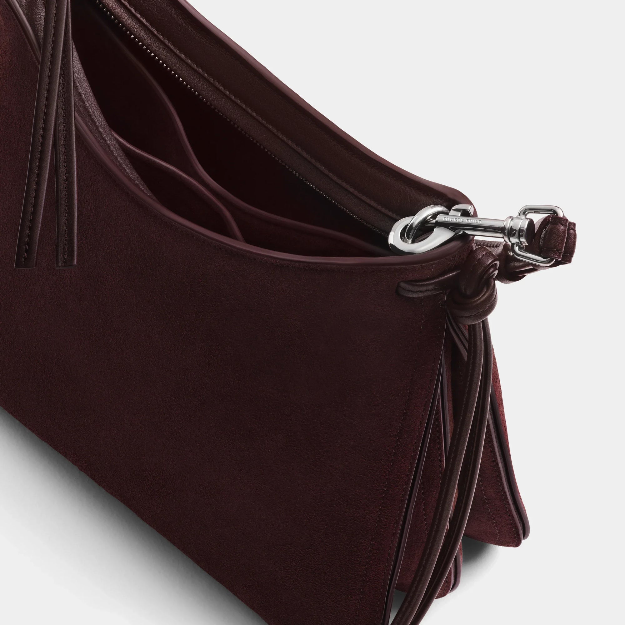 Small Gig Shoulder Bag in Oxblood Suede Leather
