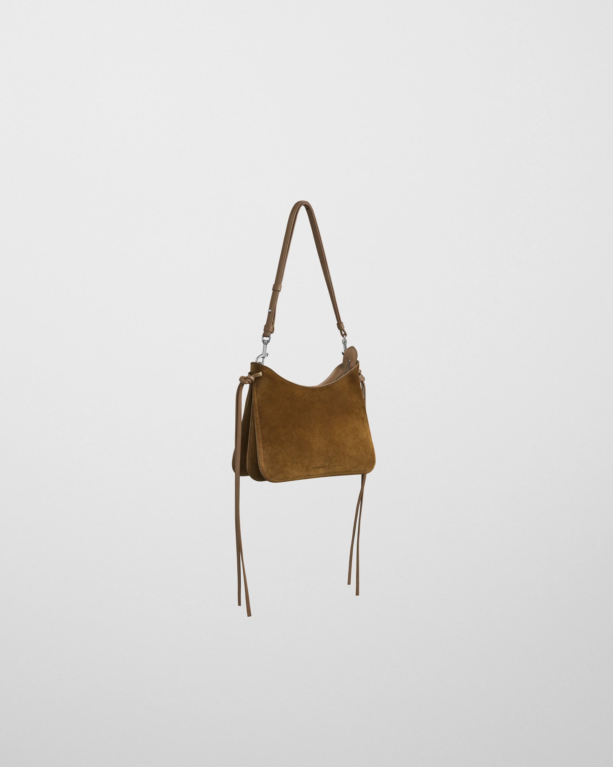 Small Gig Shoulder Bag in Toffee Suede Leather