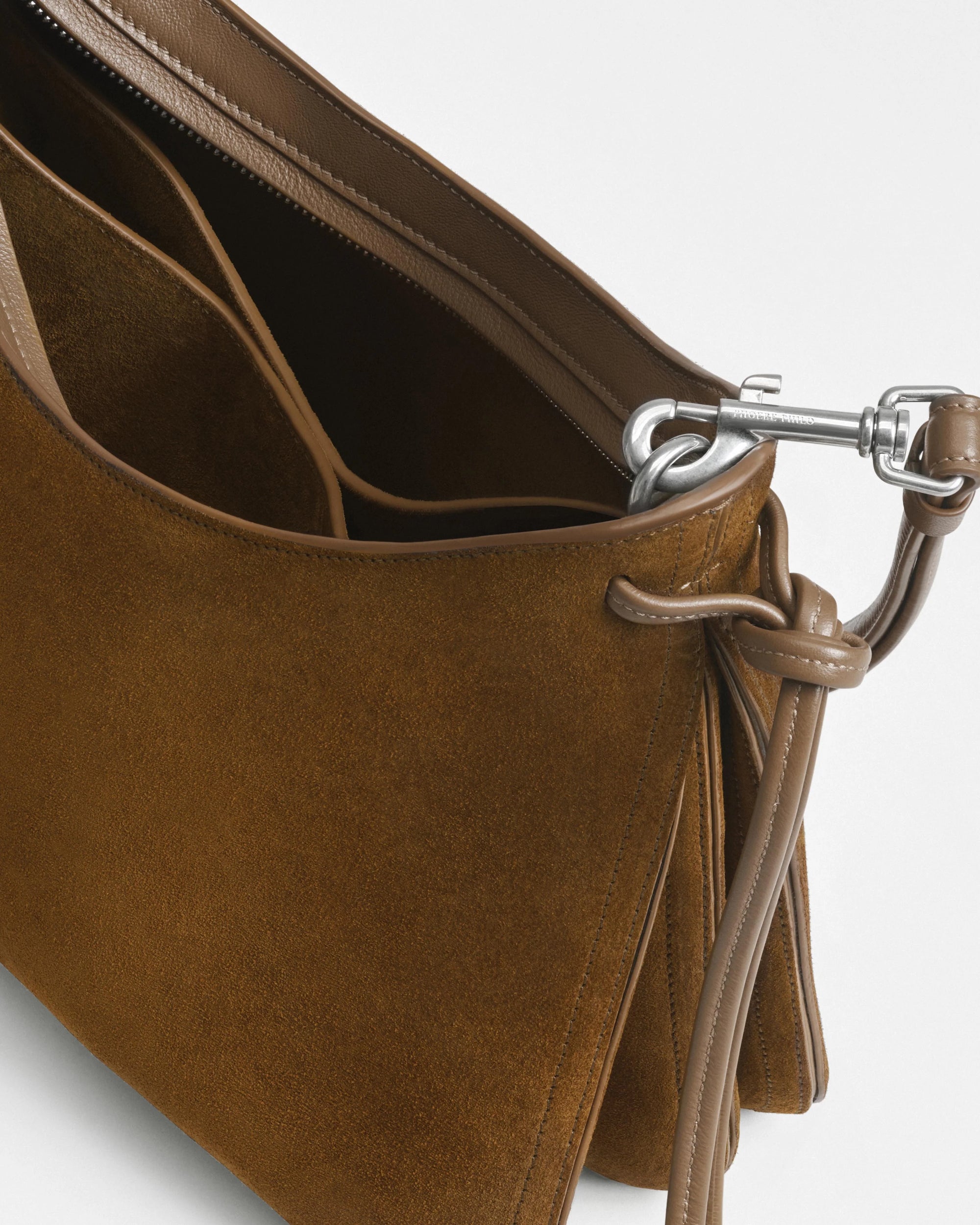 Small Gig Shoulder Bag in Toffee Suede Leather