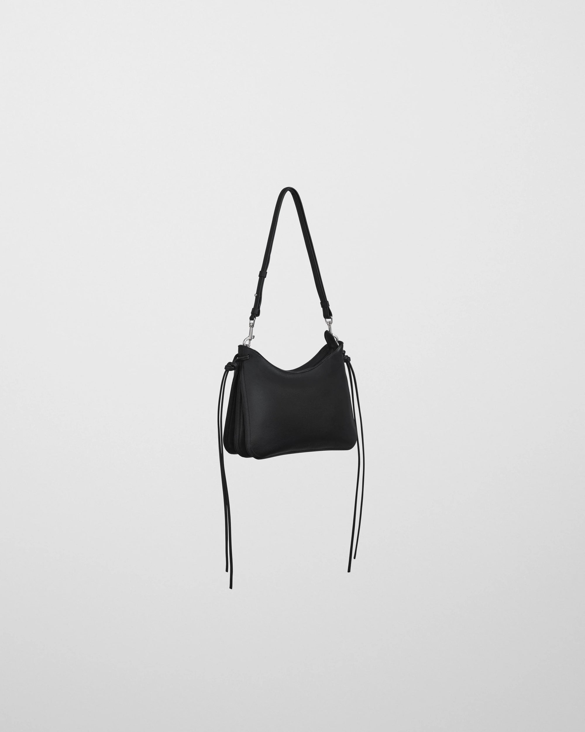 Small Gig Shoulder Bag in Black Calf Leather