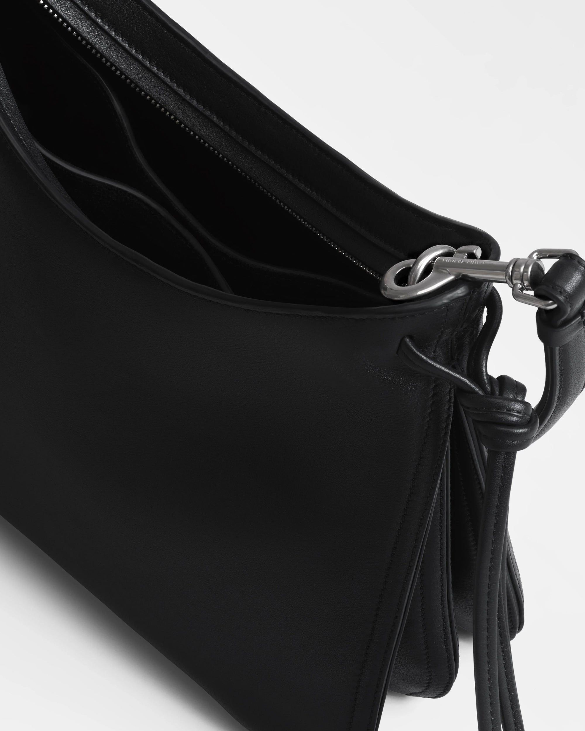Small Gig Shoulder Bag in Black Calf Leather