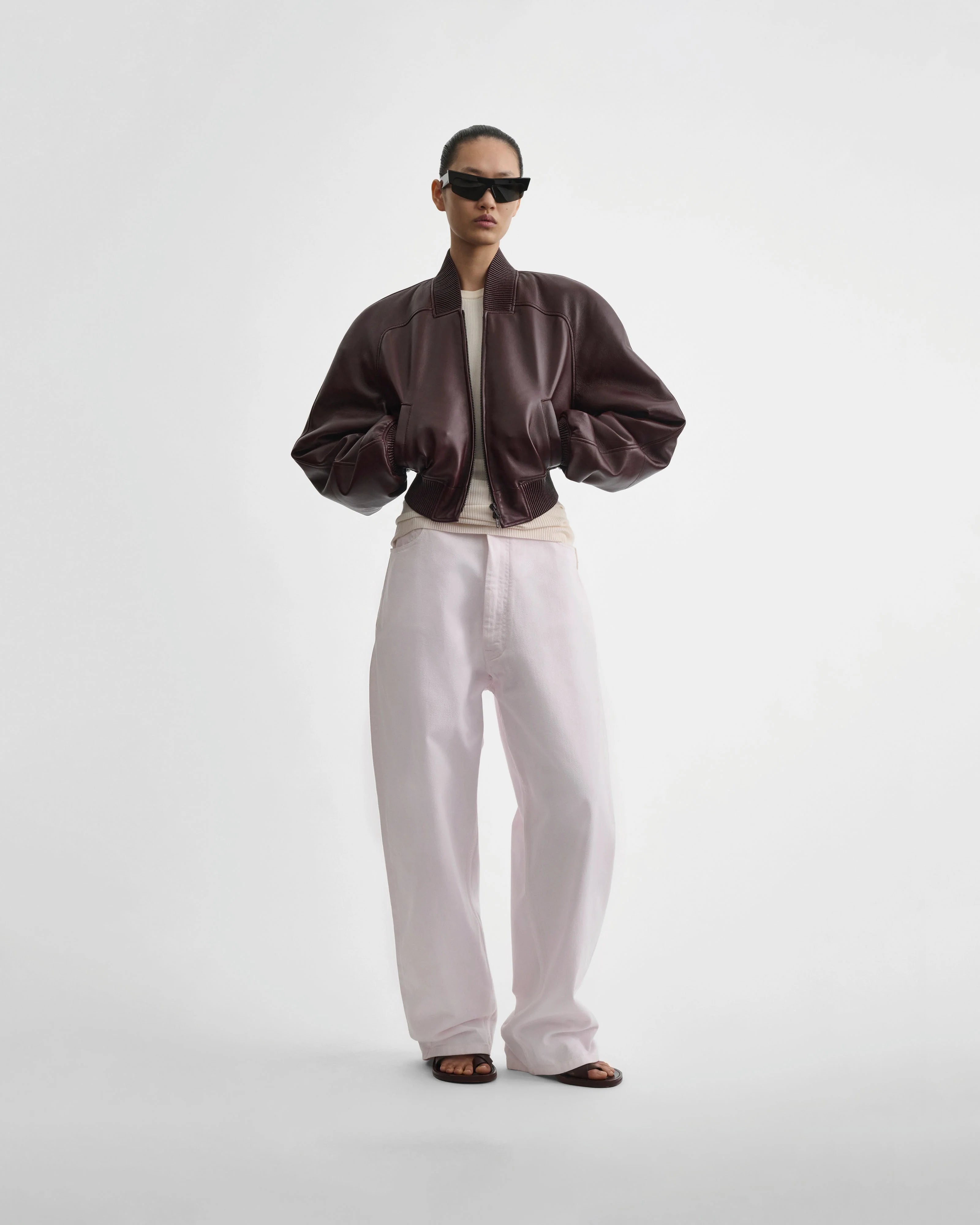 Low Rise Dropped Jeans - Peony