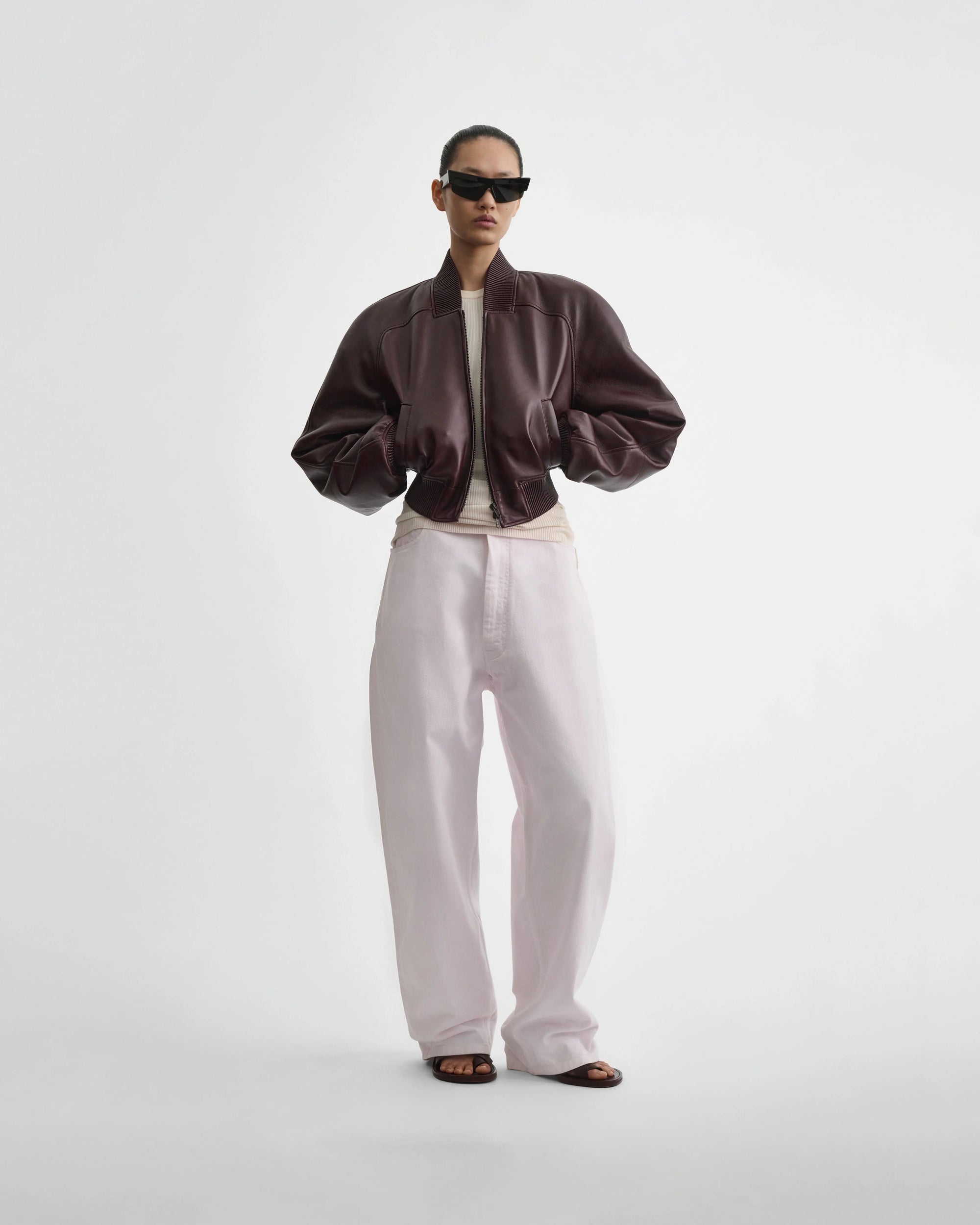Low Rise Dropped Jeans - Peony