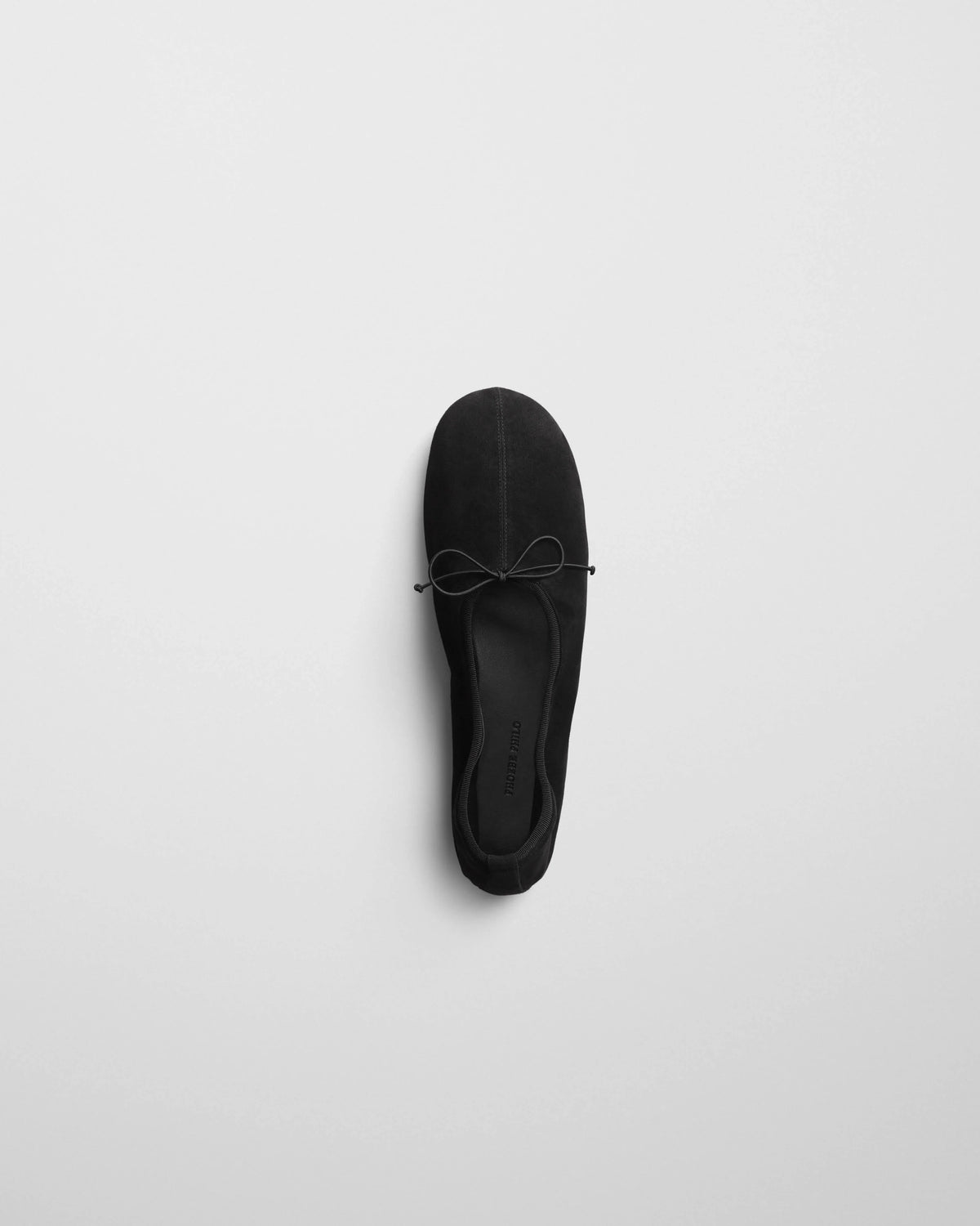 Gathered Flat - Black Suede