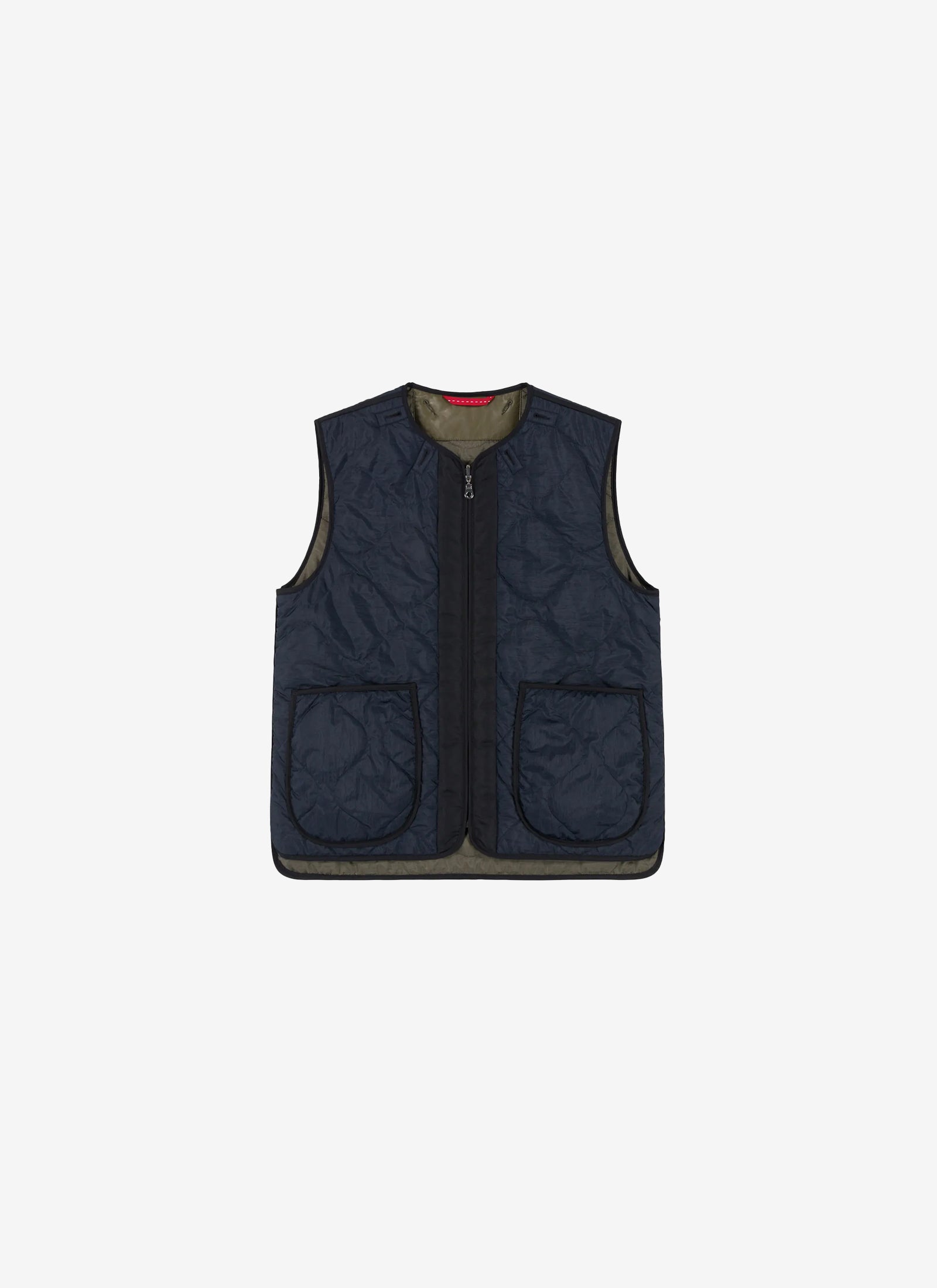 Airmail Quilted Vest - Navy / Dark Olive