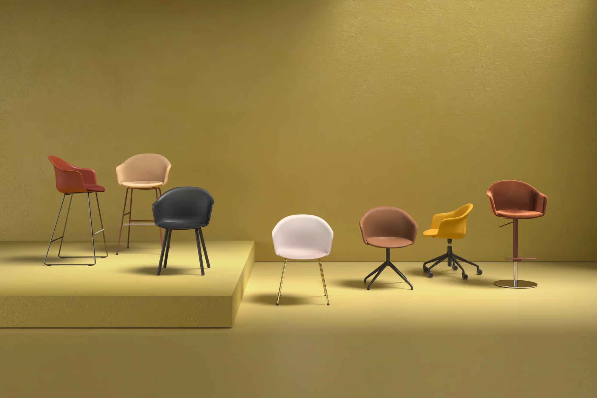 Mani Armshell Fabric Stool