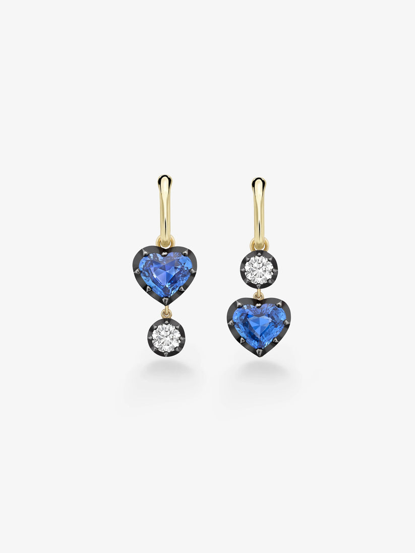 Gypsets - Assymetric Sapphire Heart & Diamond