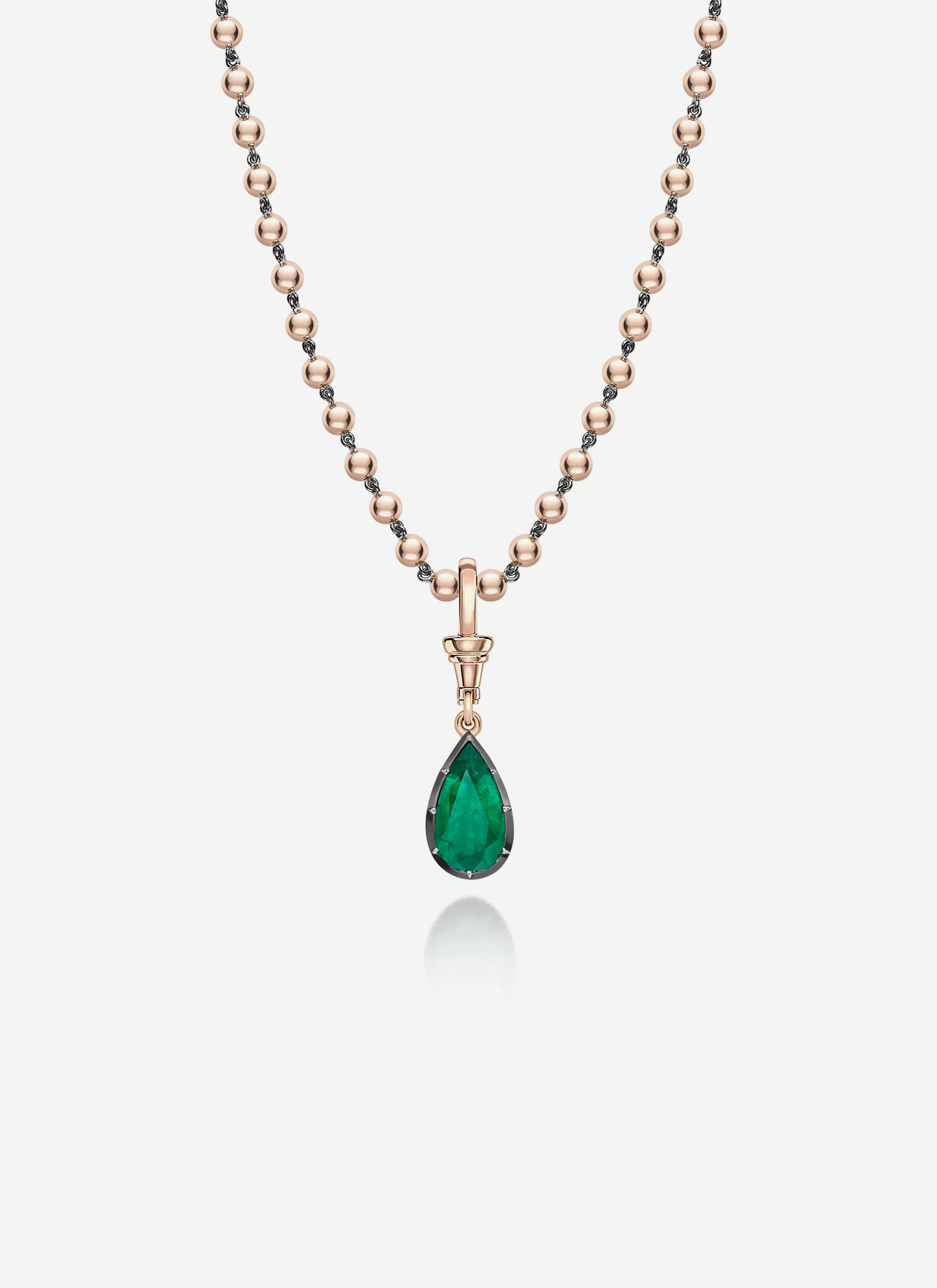 Ball n Chain Pendant - Emerald Pear Shaped 2.17ct