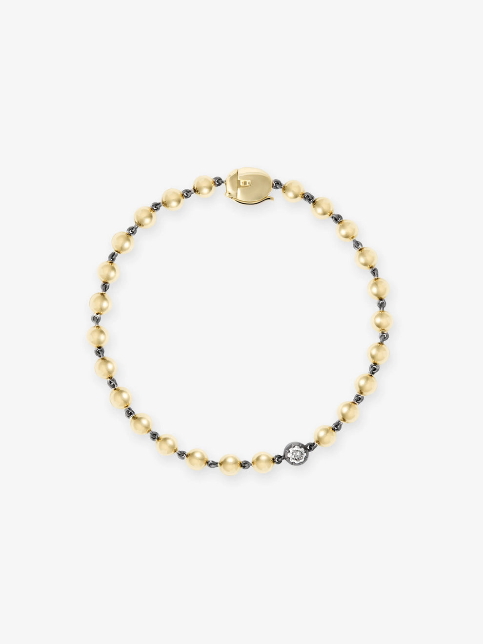 Bracelet - Ball n Chain with 0.25ct Diamond in Yellow Gold