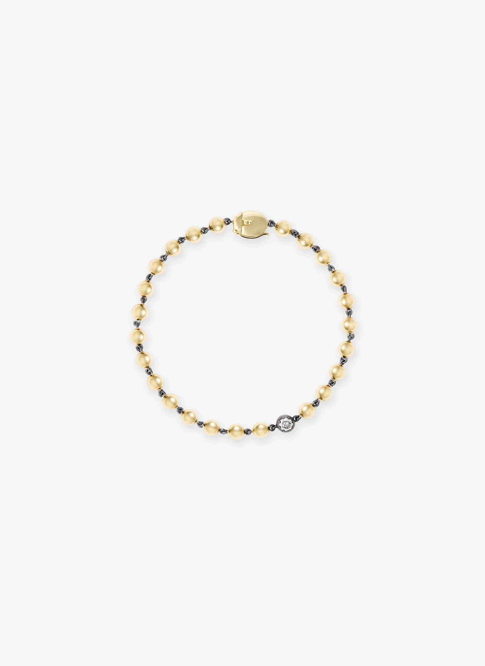 Bracelet - Ball n Chain with 0.25ct Diamond in Yellow Gold