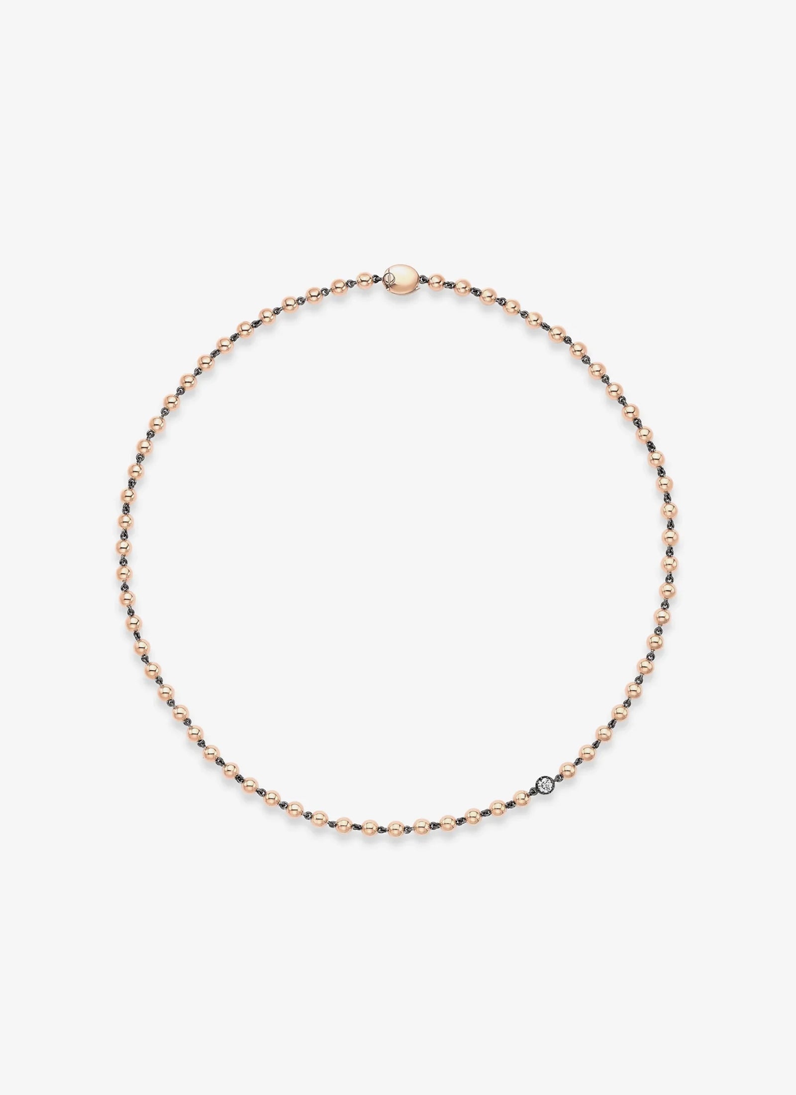 Ball n Chain - 18" Rose Gold Necklace with 0.25ct Diamond