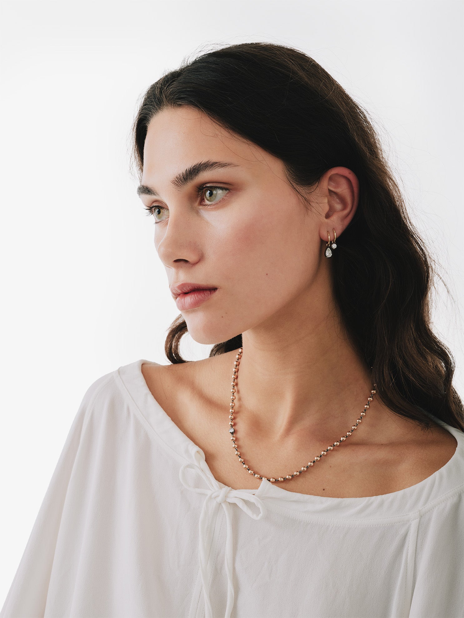 Ball n Chain - 18" Rose Gold Necklace with 0.25ct Diamond