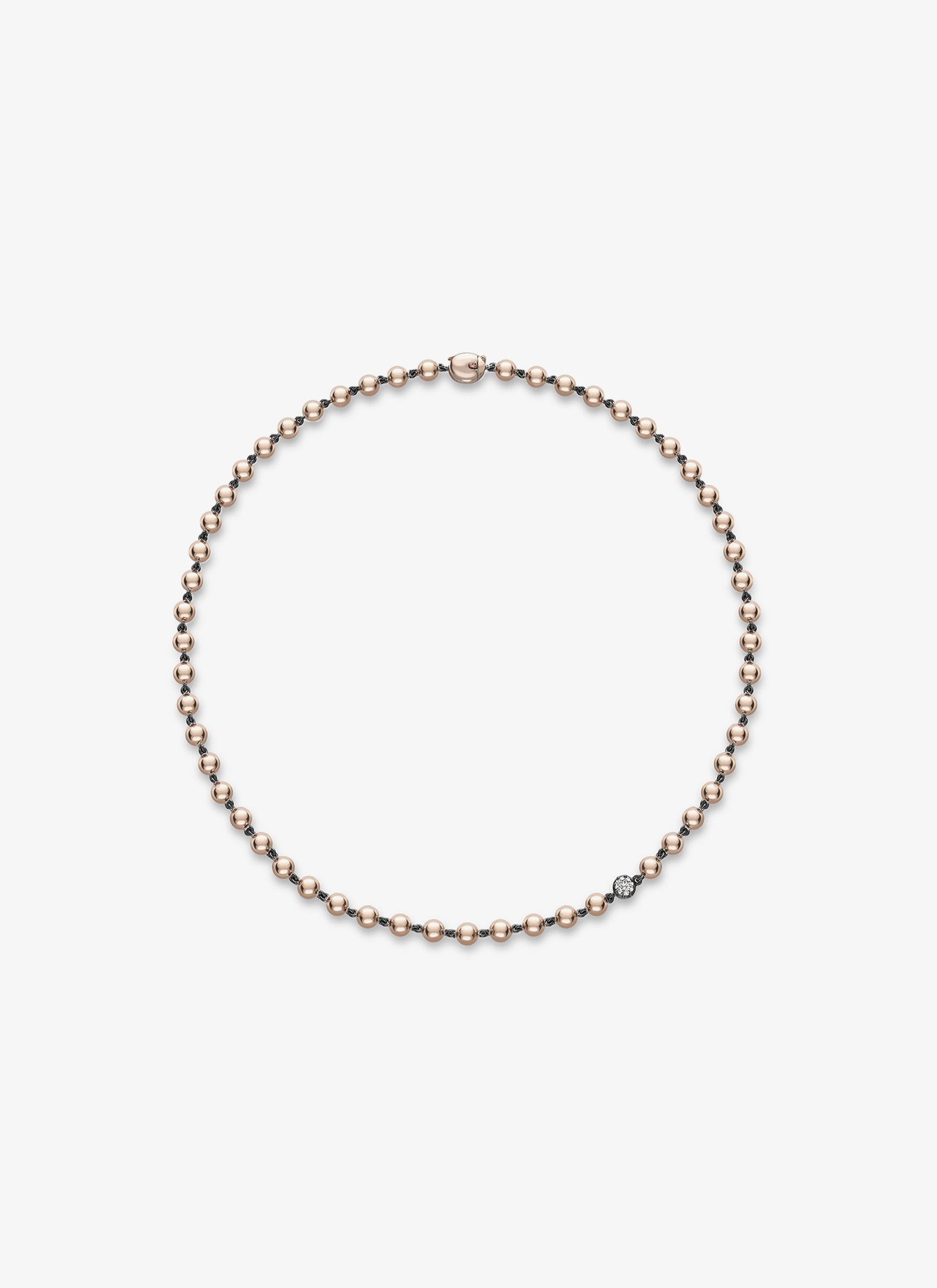 Ball n Chain - 16" Rose Gold Necklace with 0.25ct Diamond