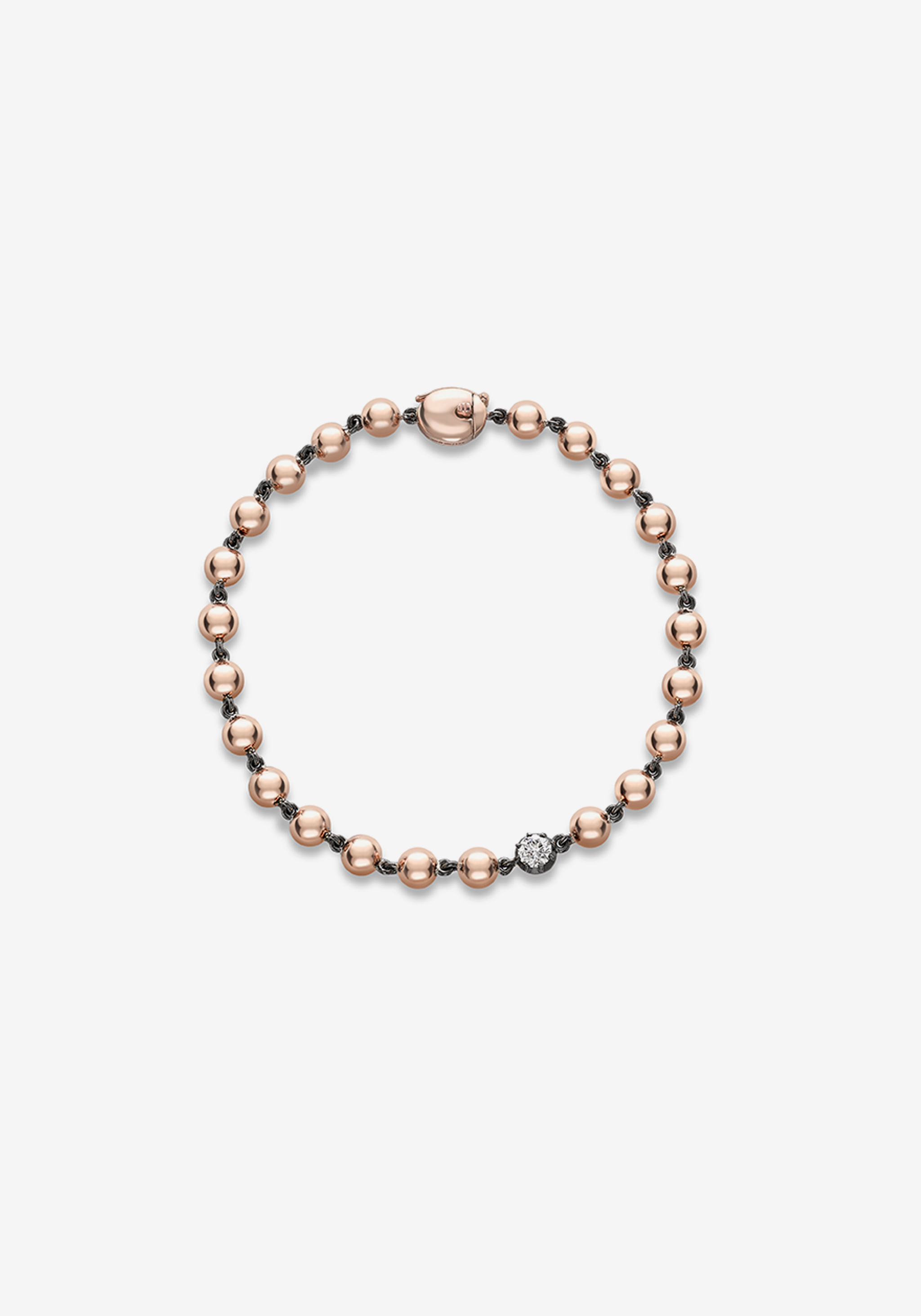 Ball n Chain Rose Gold Diamond Bracelet