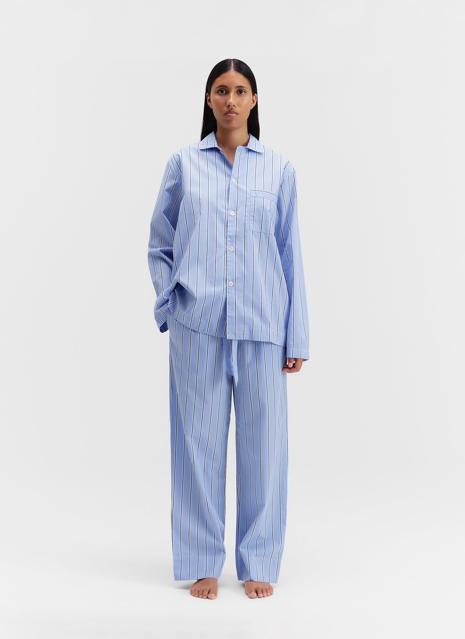 Poplin Sleep Shirt - Bassett Stripes