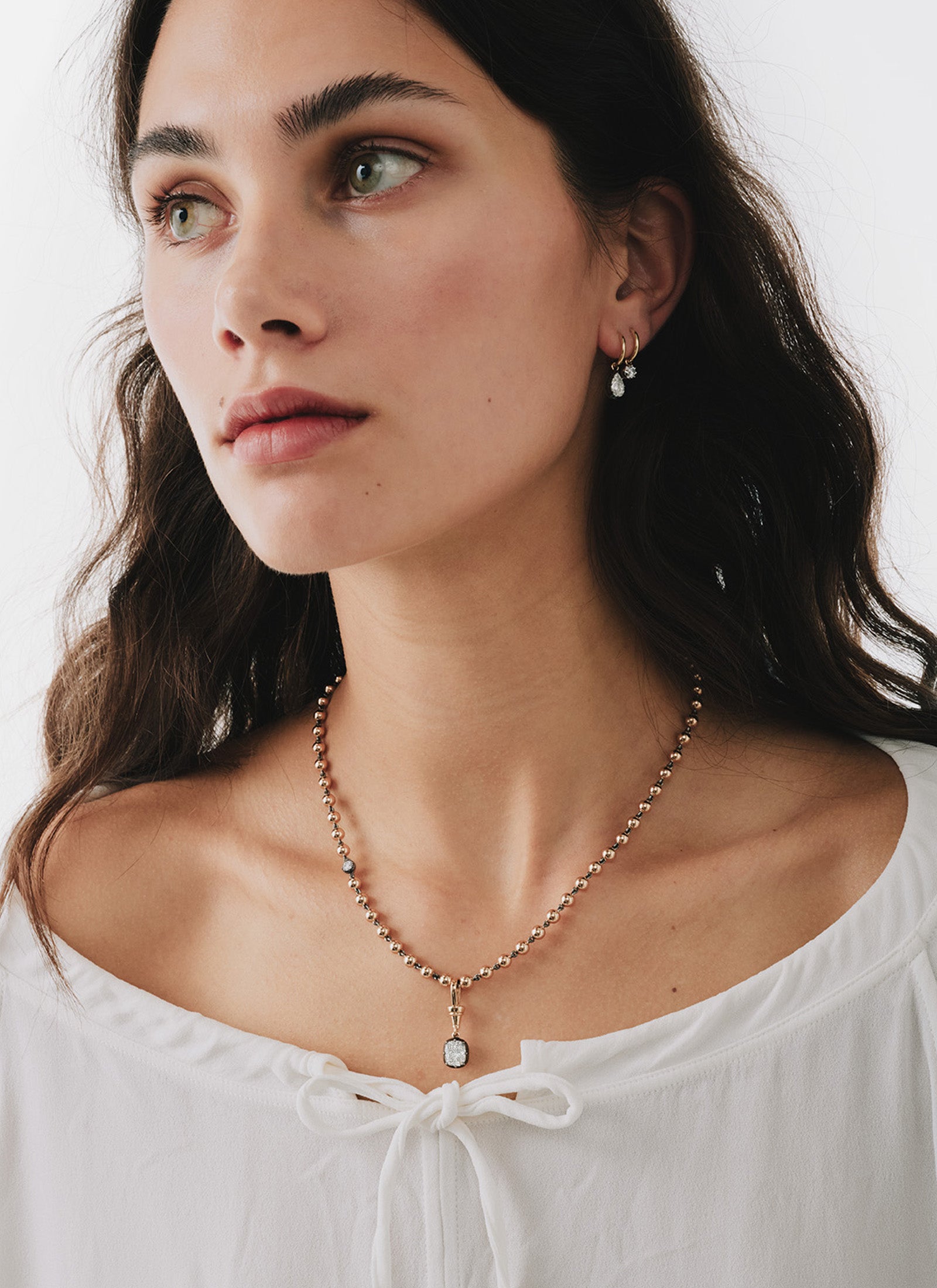 Ball n Chain Pendant - Cushion Cut 1.74ct Diamond RG