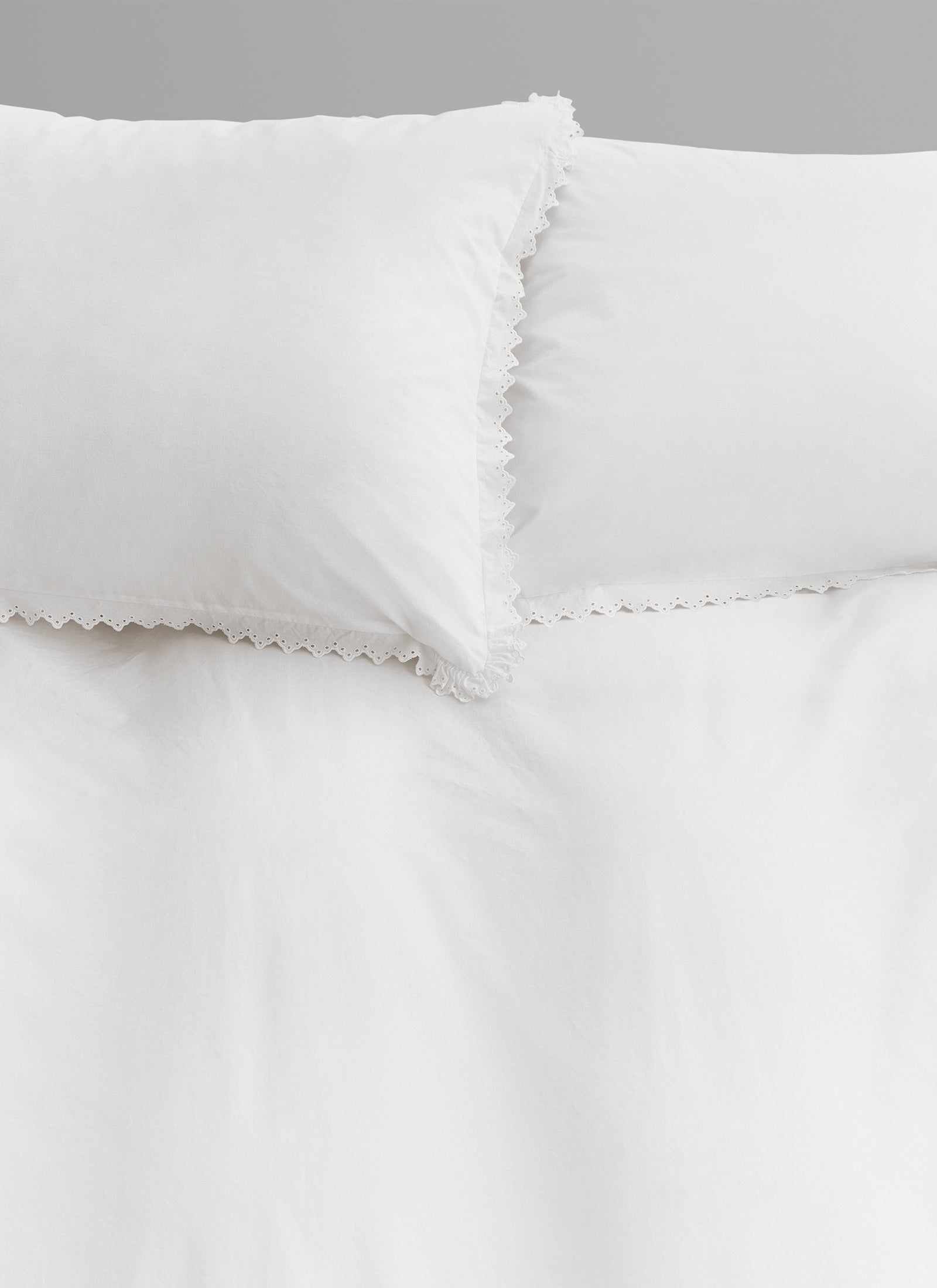 Broderie Anglaise Pillowcases - Anais in Broken White - Pair