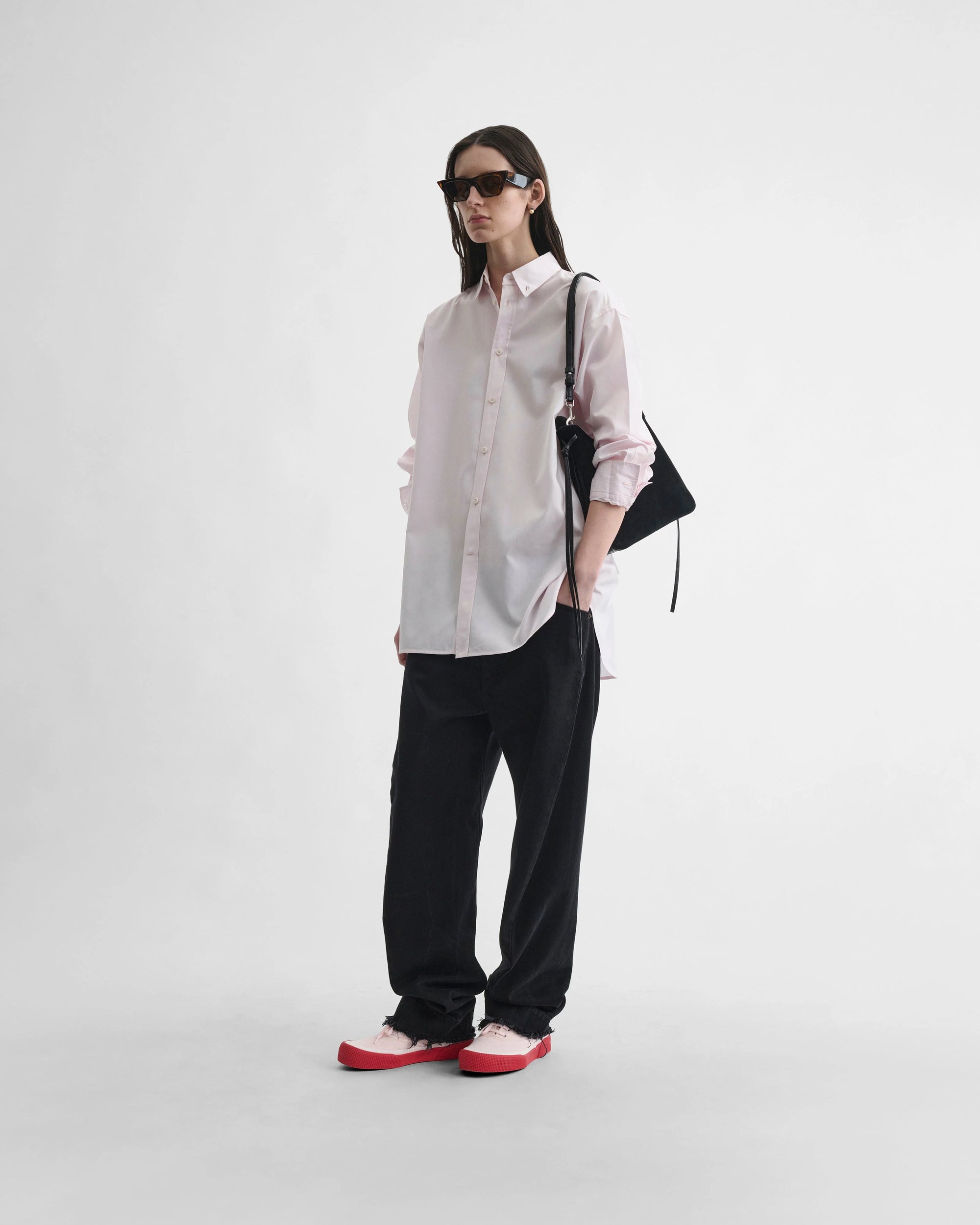 Button Collar Shirt - Pale Pink