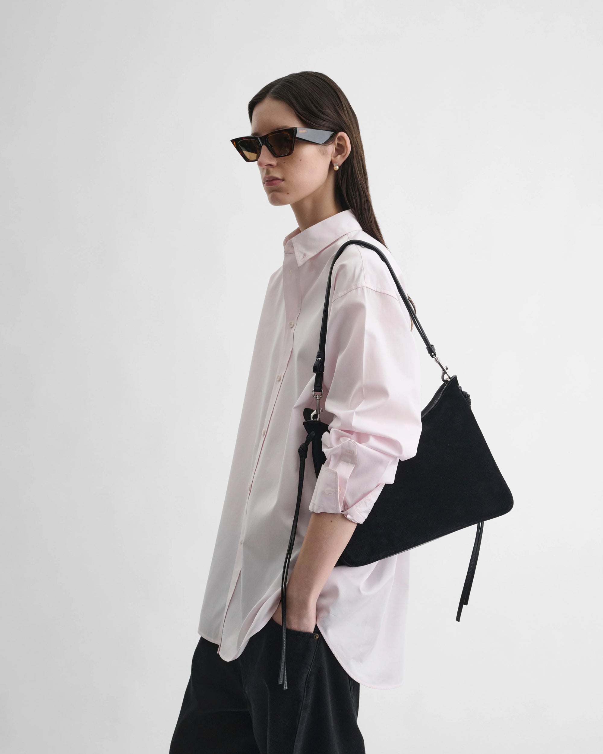 Button Collar Shirt - Pale Pink