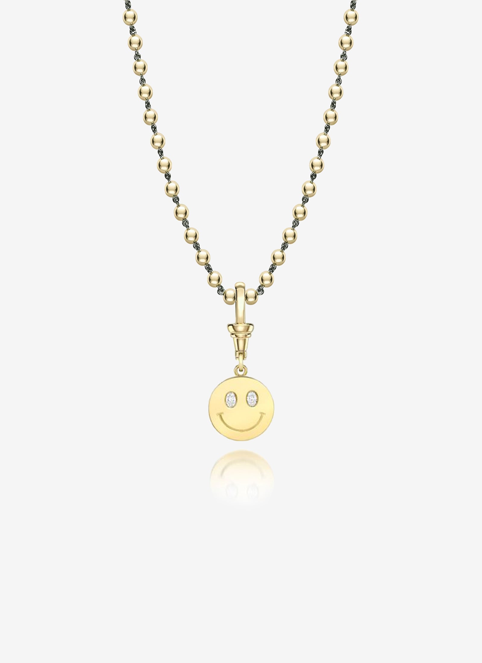 Pendant - Happy Face with Oval Diamonds